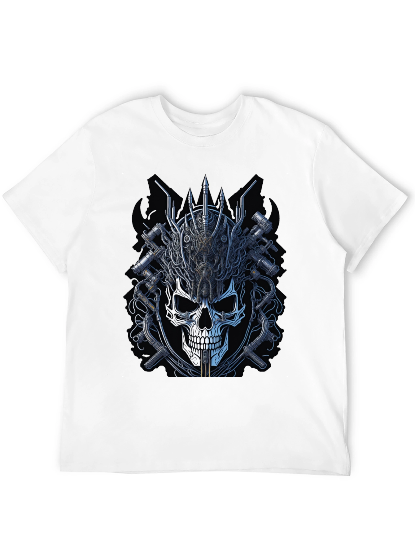 Skull and Gears Graphic Tee - Edgy Design