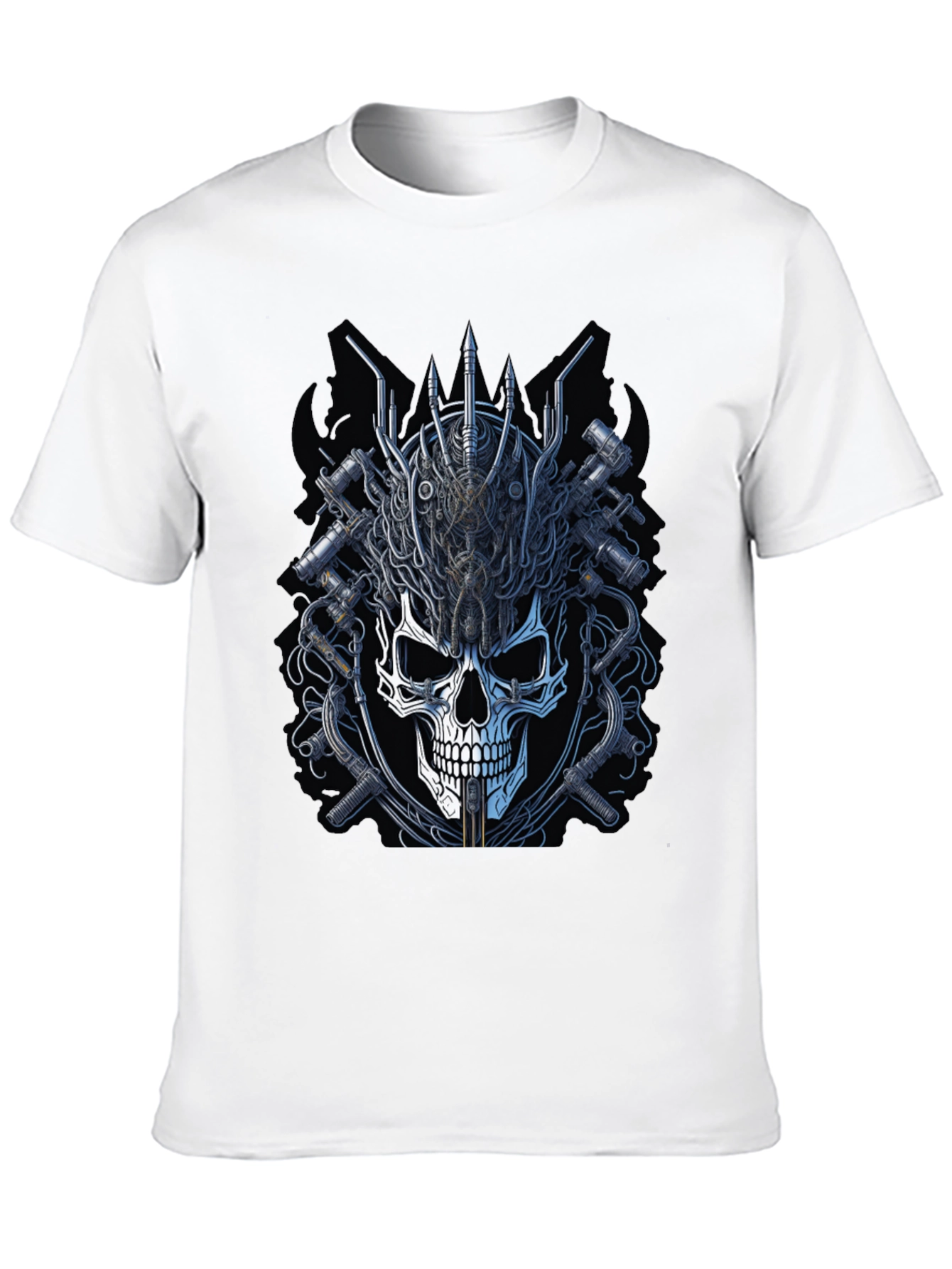 Skull and Gears Graphic Tee - Edgy Design