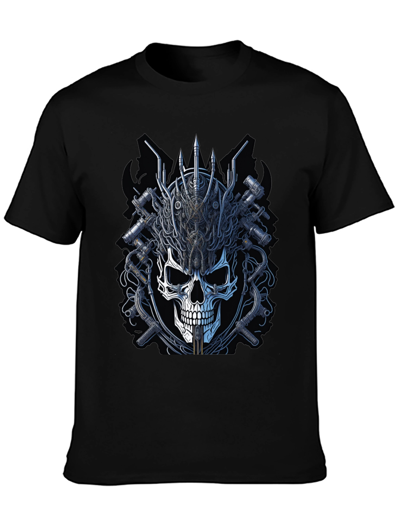 Skull and Gears Graphic Tee - Edgy Design