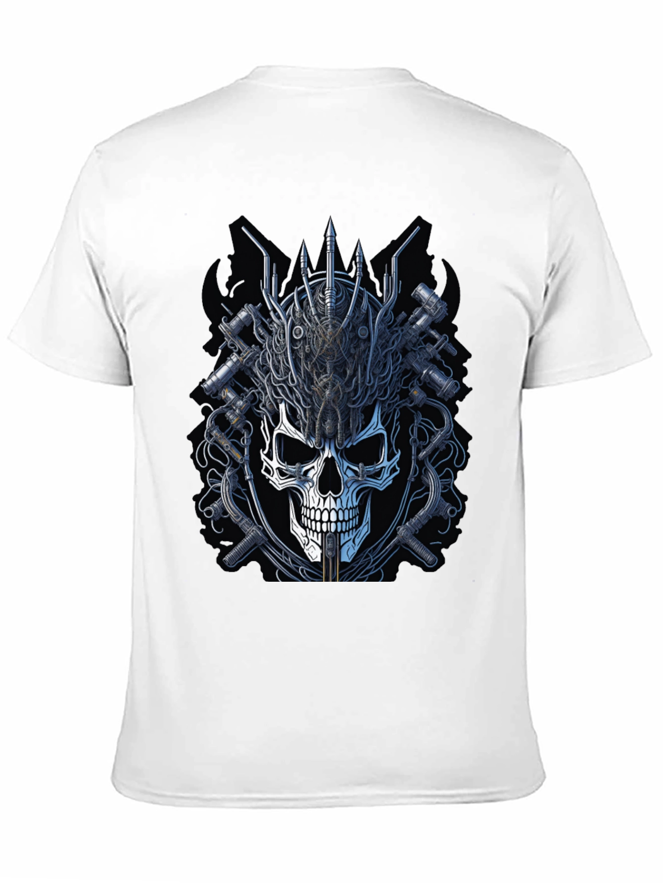 Skull and Gears Graphic Tee - Edgy Design
