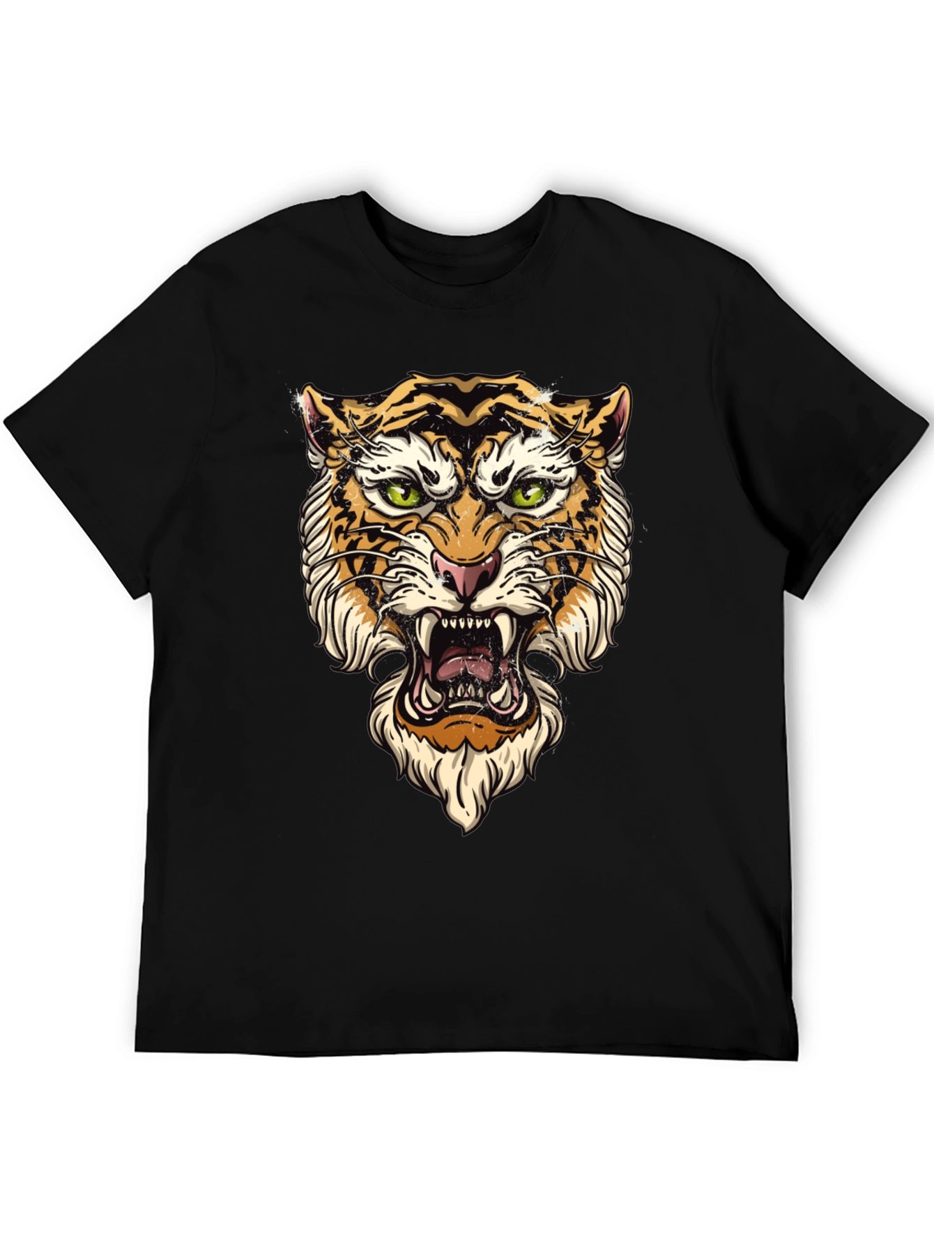 Tiger Graphic Black T-Shirt - Bold Animal Print Tee