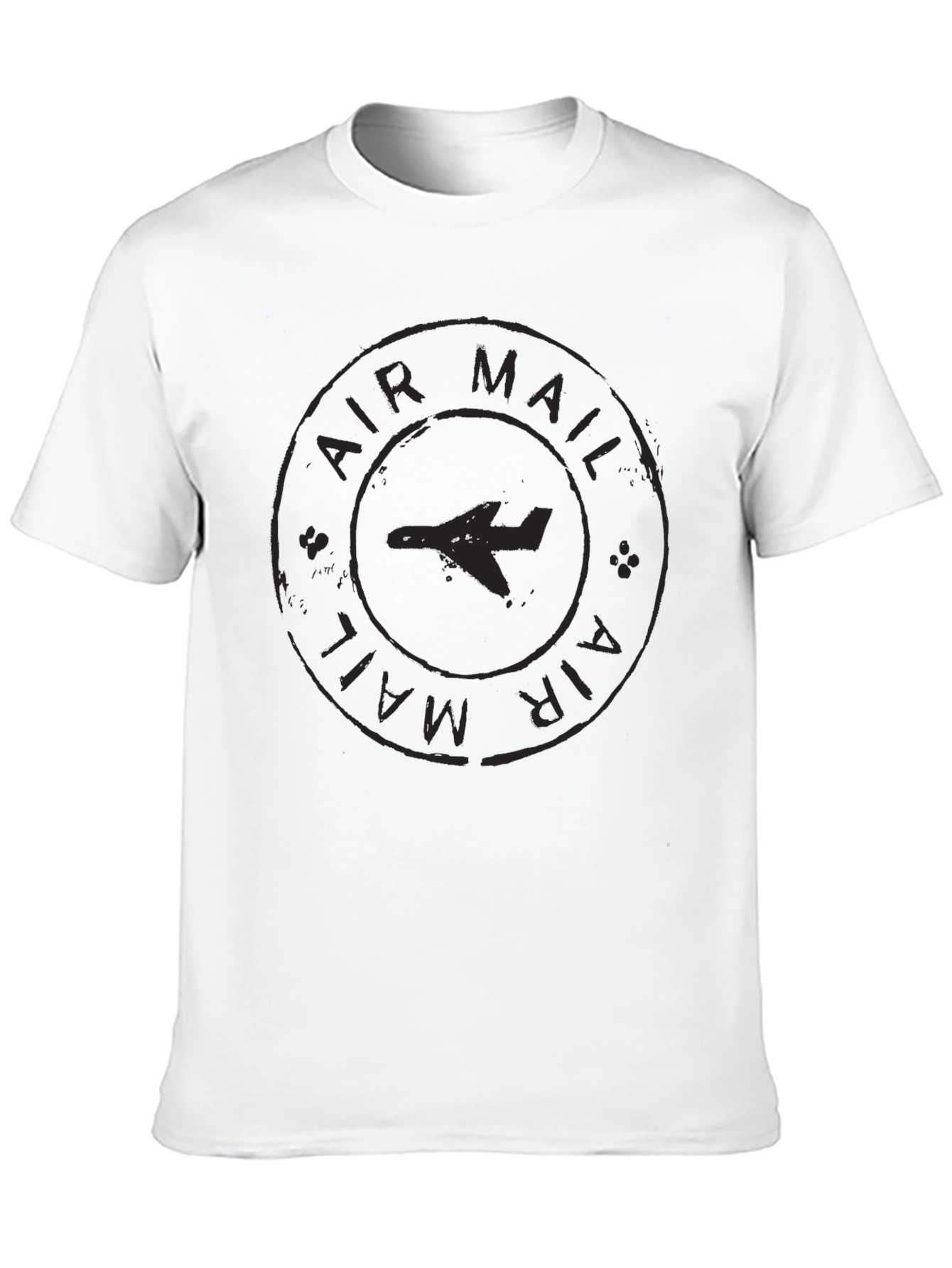 Air Mail Plane Graphic Black T-Shirt