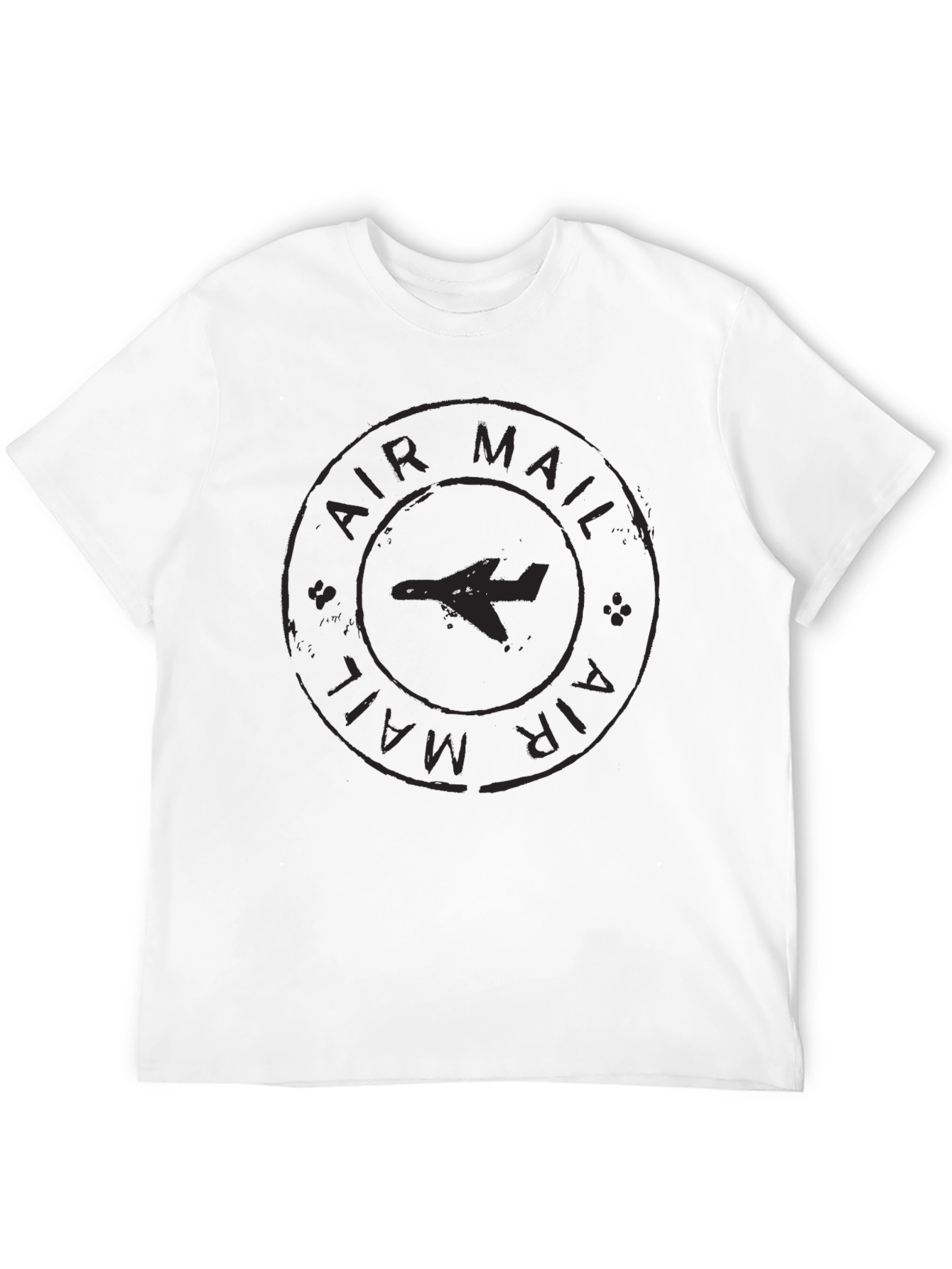 Air Mail Plane Graphic Black T-Shirt