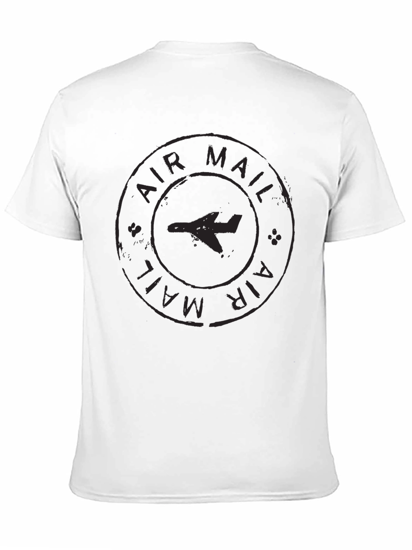 Air Mail Plane Graphic Black T-Shirt