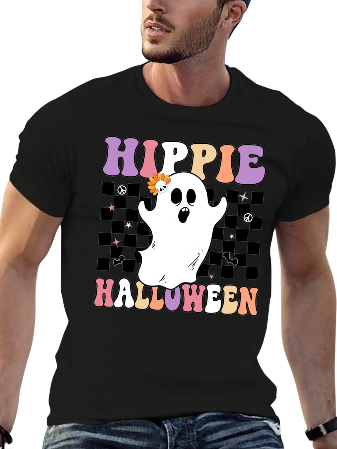 Hippie Halloween Ghost T-Shirt