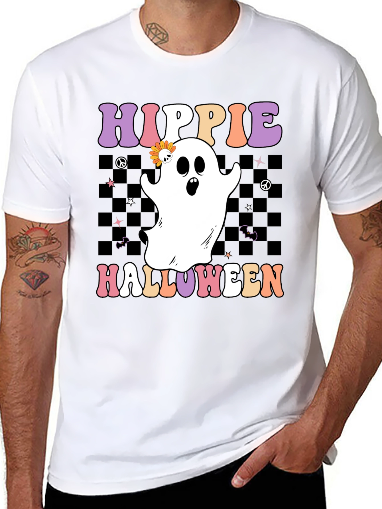 Hippie Halloween Ghost T-Shirt