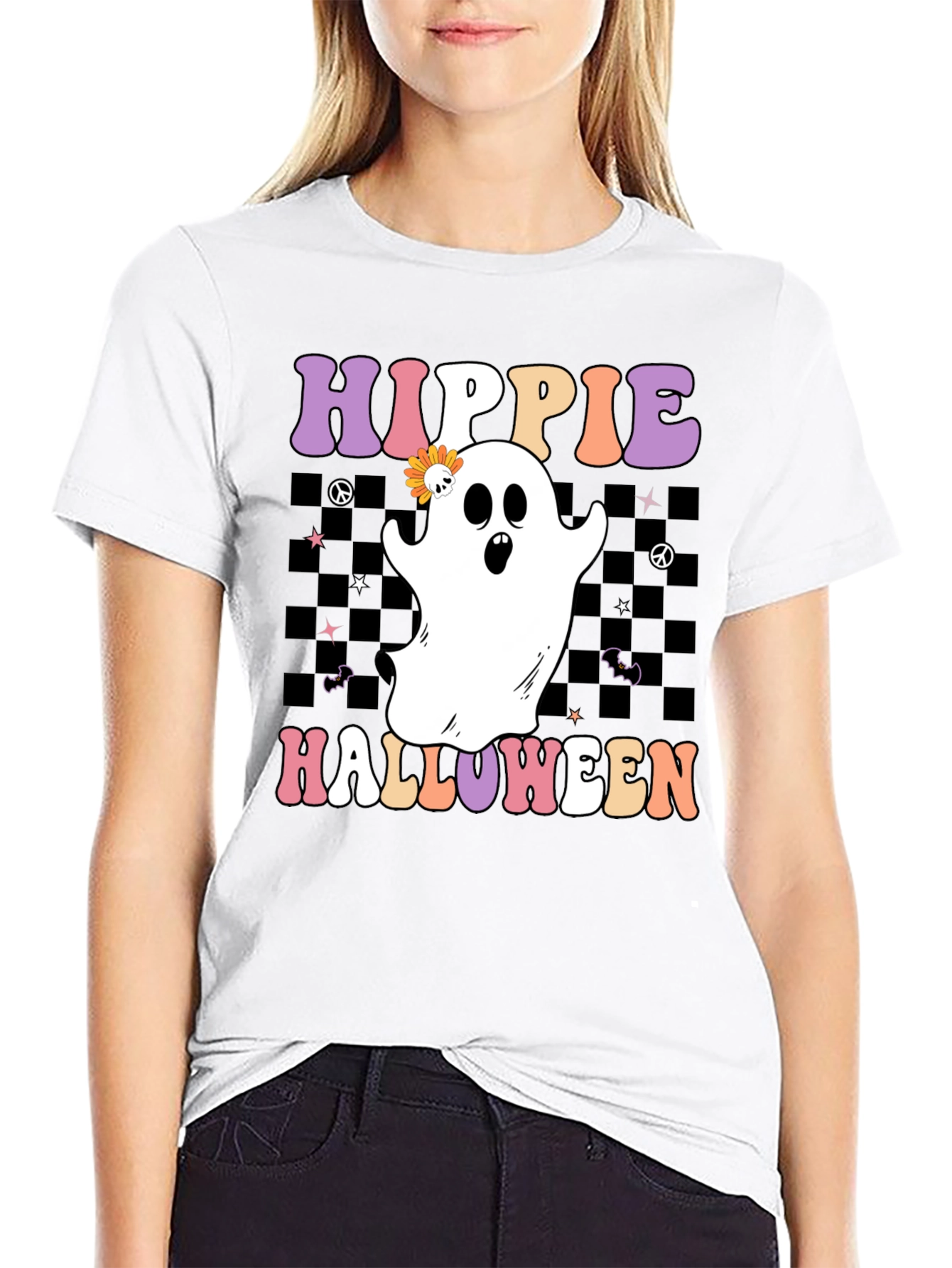 Hippie Halloween Ghost T-Shirt