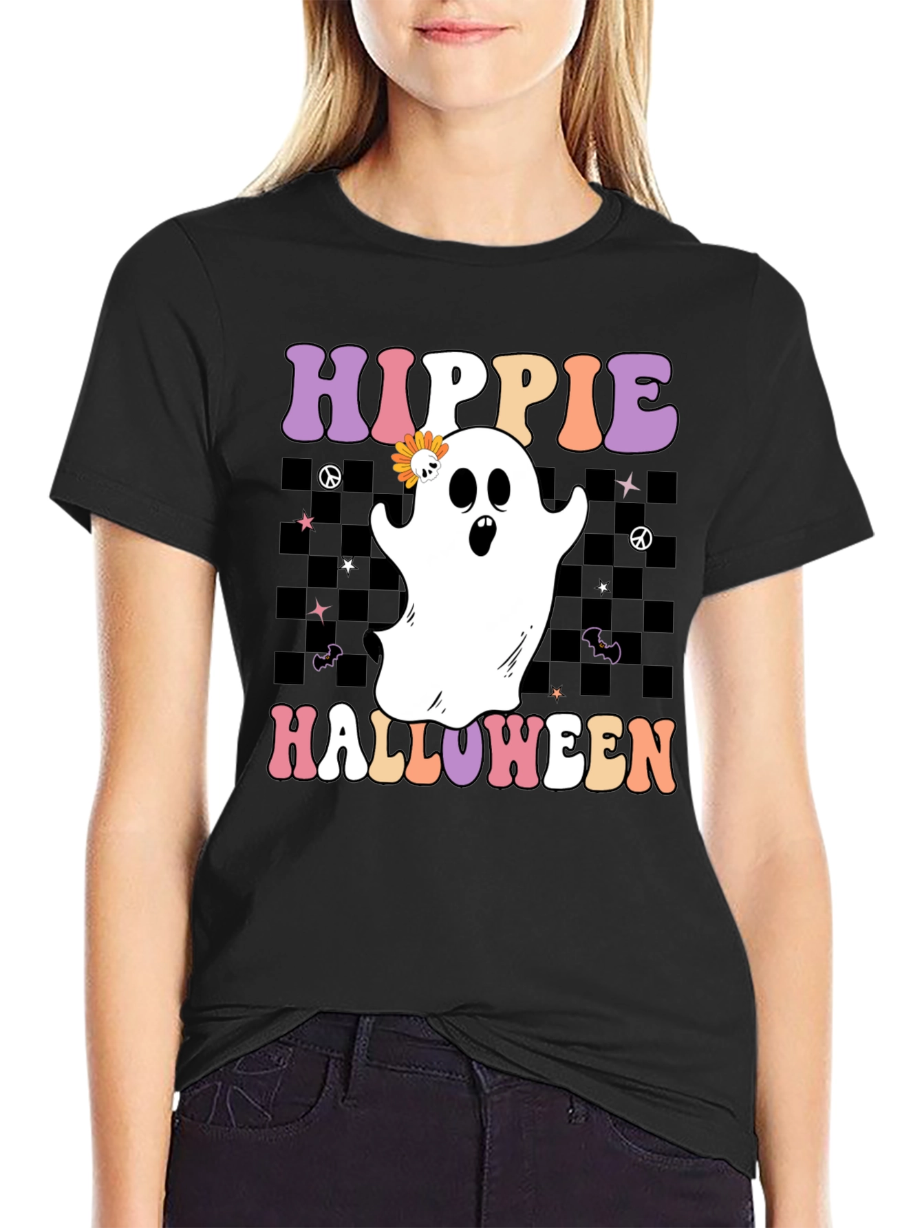 Hippie Halloween Ghost T-Shirt