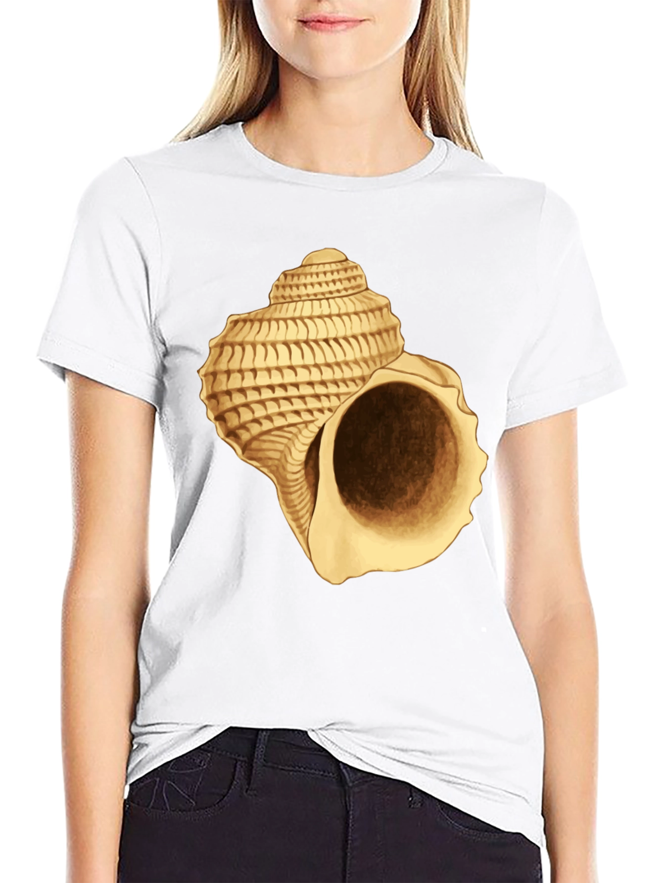 Seashell Graphic Black T-Shirt