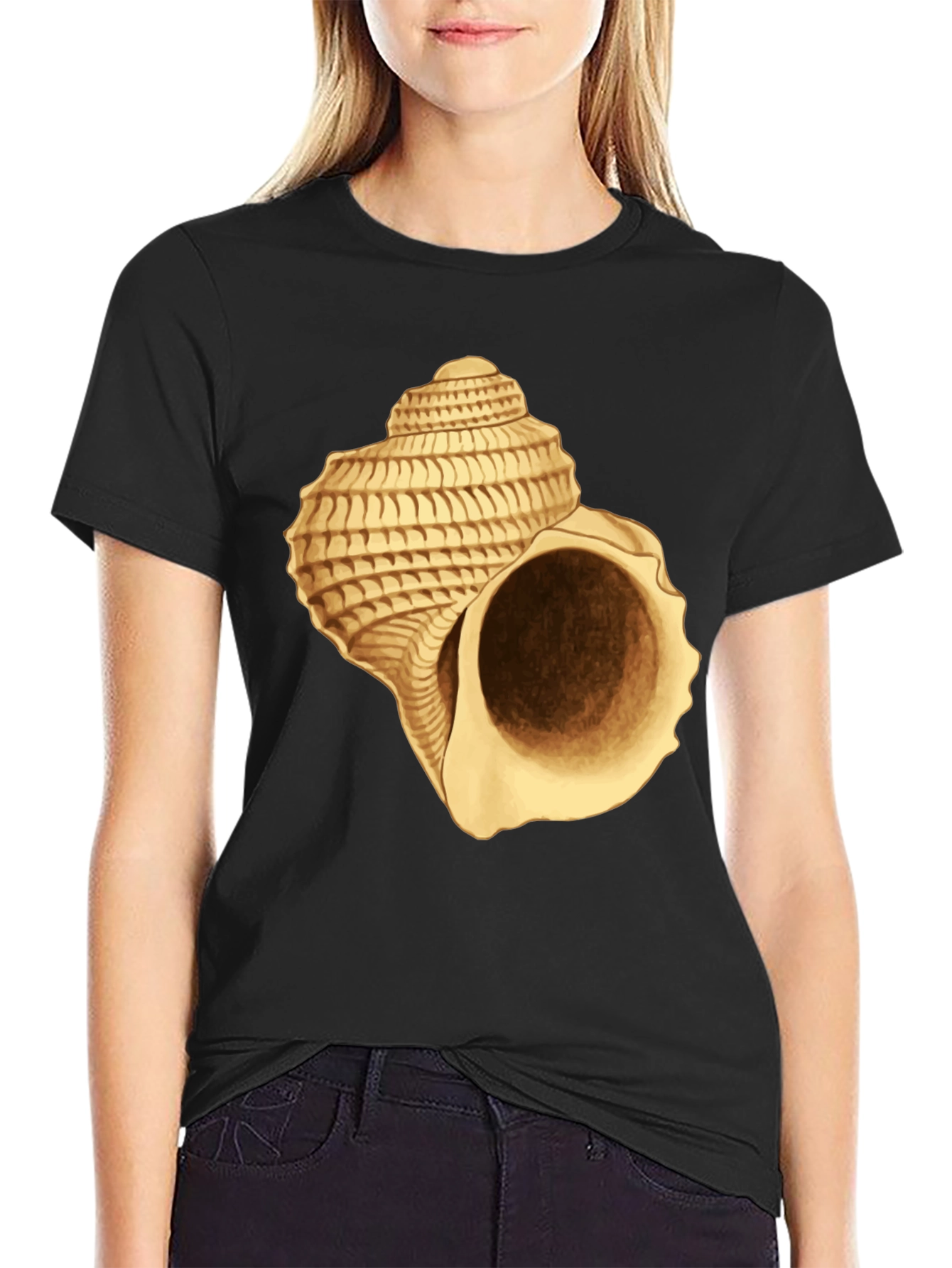 Seashell Graphic Black T-Shirt