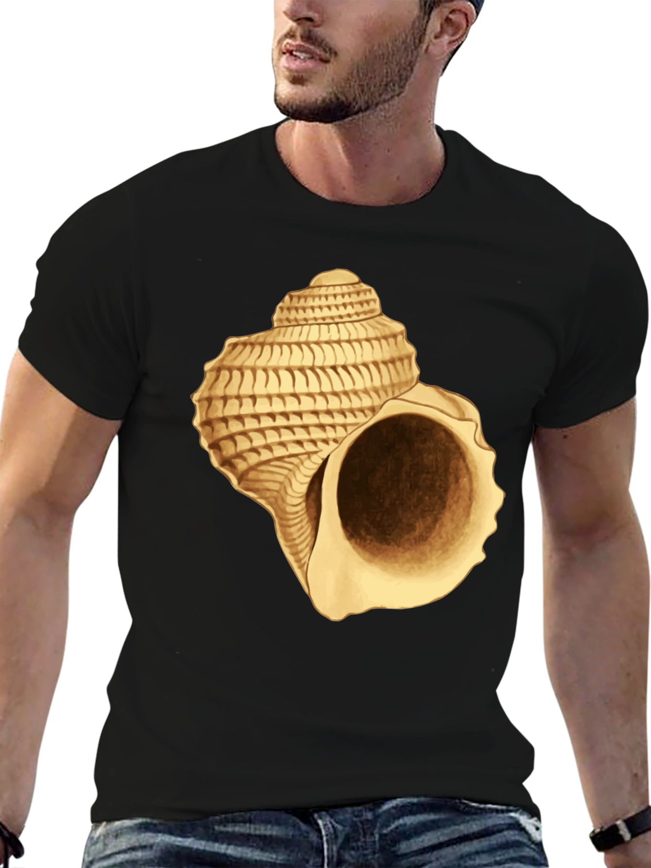 Seashell Graphic Black T-Shirt