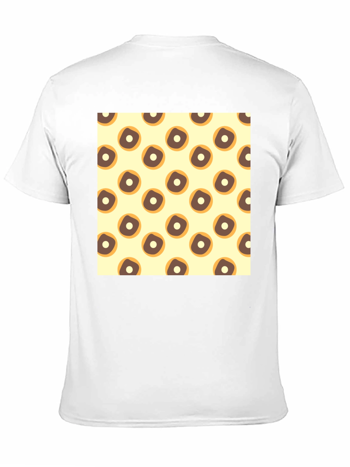 Doughnut Pattern Crew Neck Tee - Casual Style