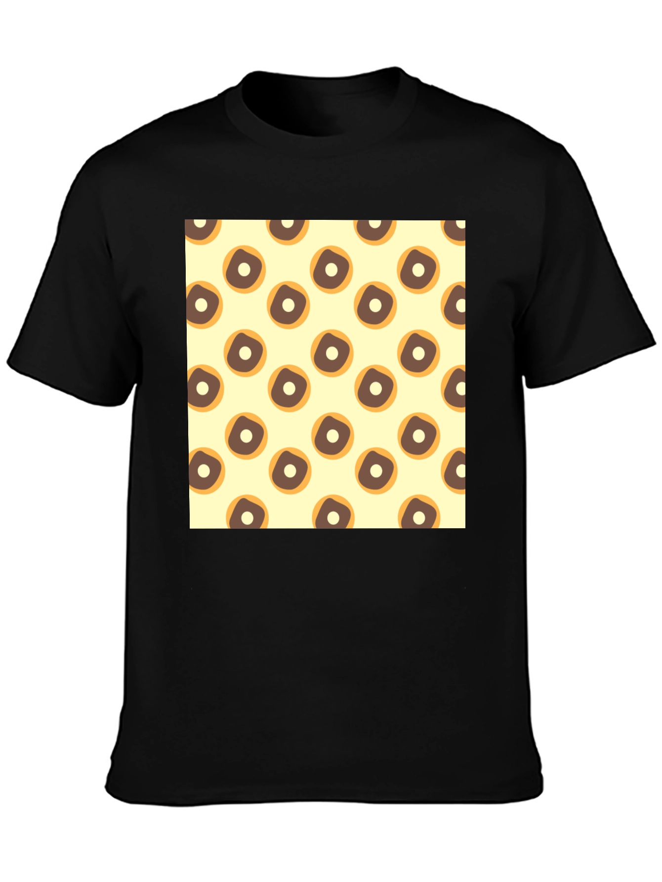 Doughnut Pattern Crew Neck Tee - Casual Style