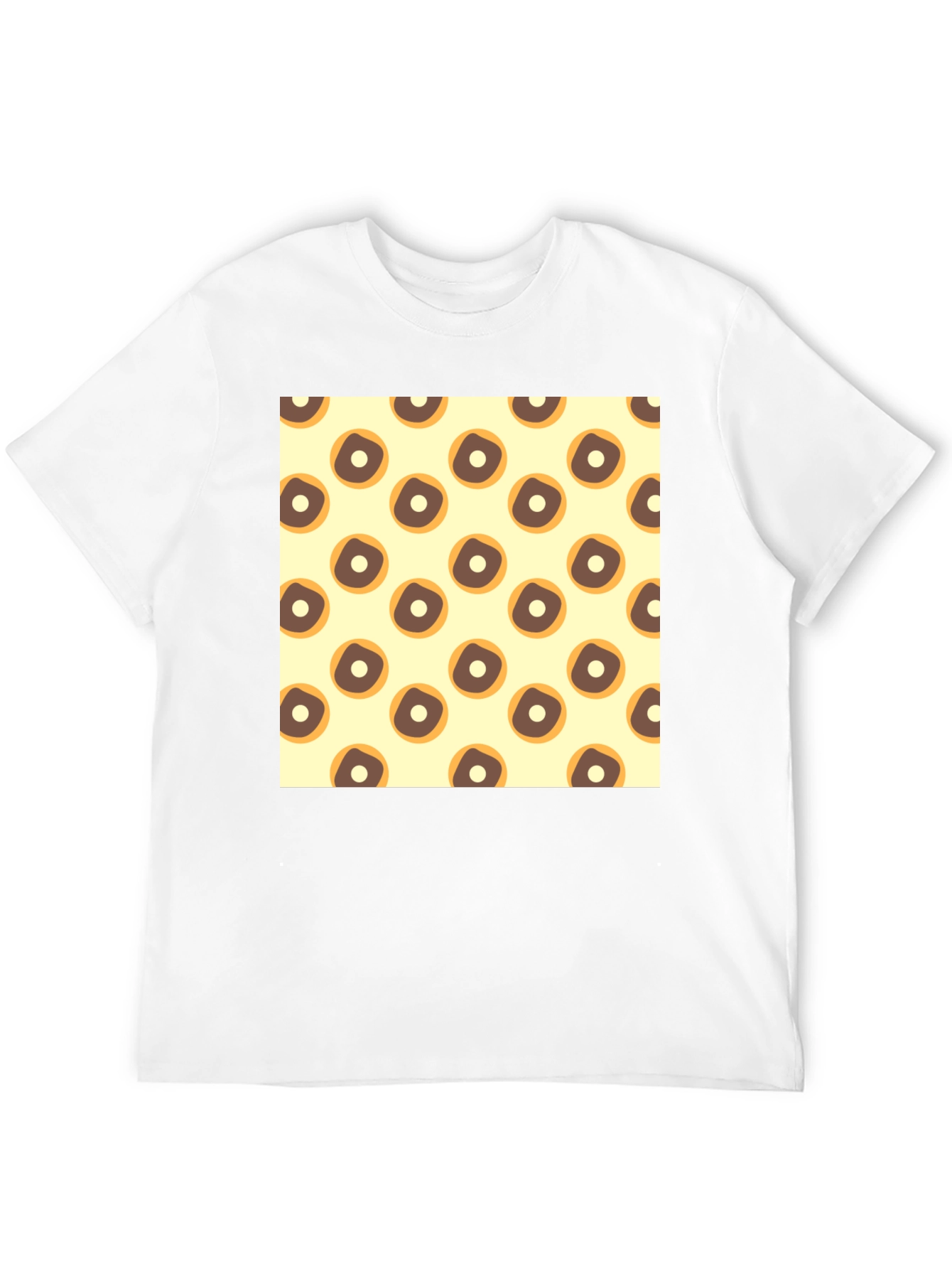 Doughnut Pattern Crew Neck Tee - Casual Style