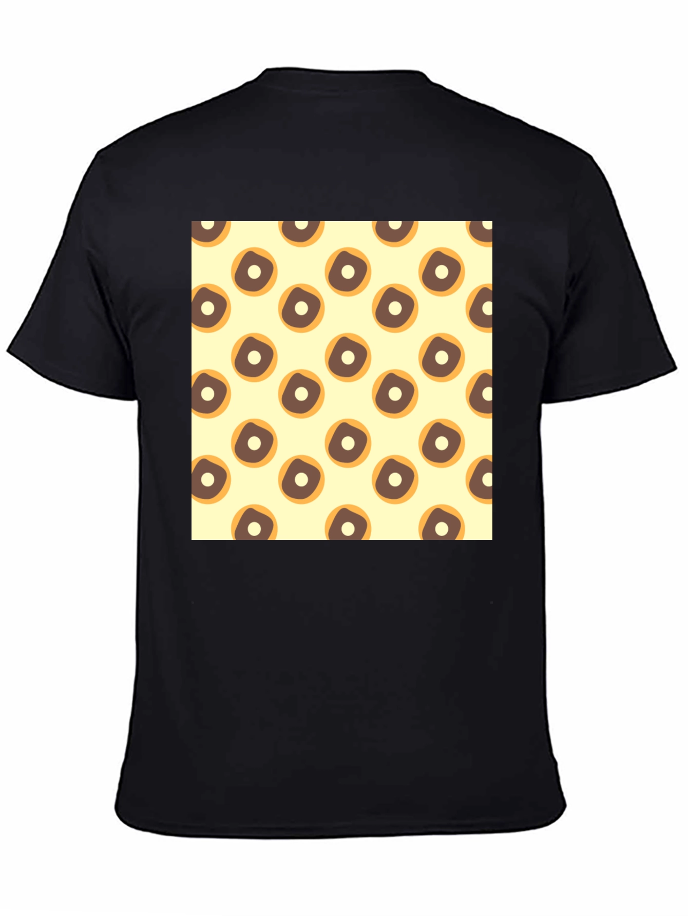 Doughnut Pattern Crew Neck Tee - Casual Style