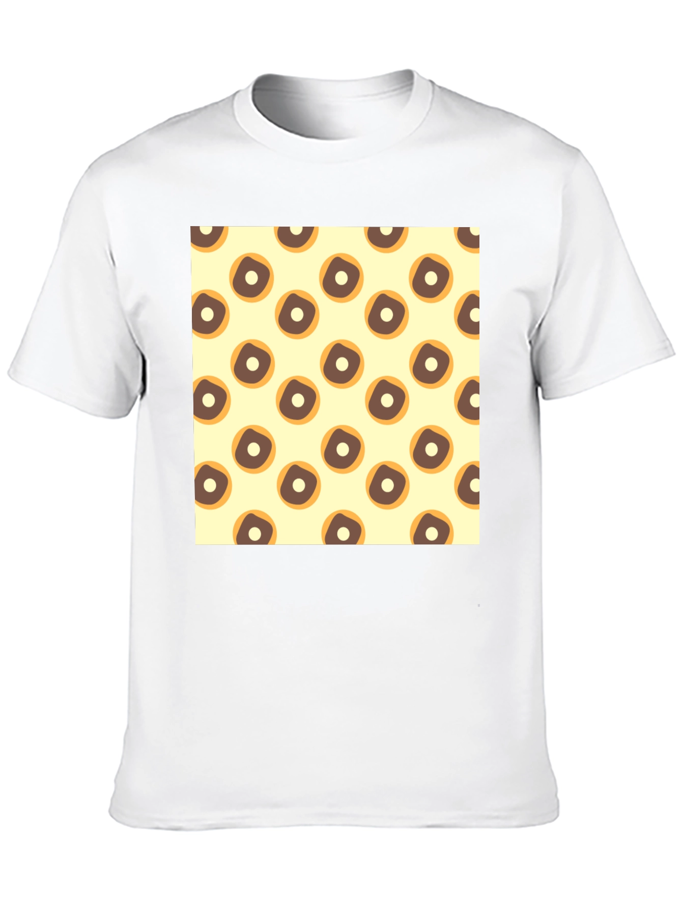 Doughnut Pattern Crew Neck Tee - Casual Style