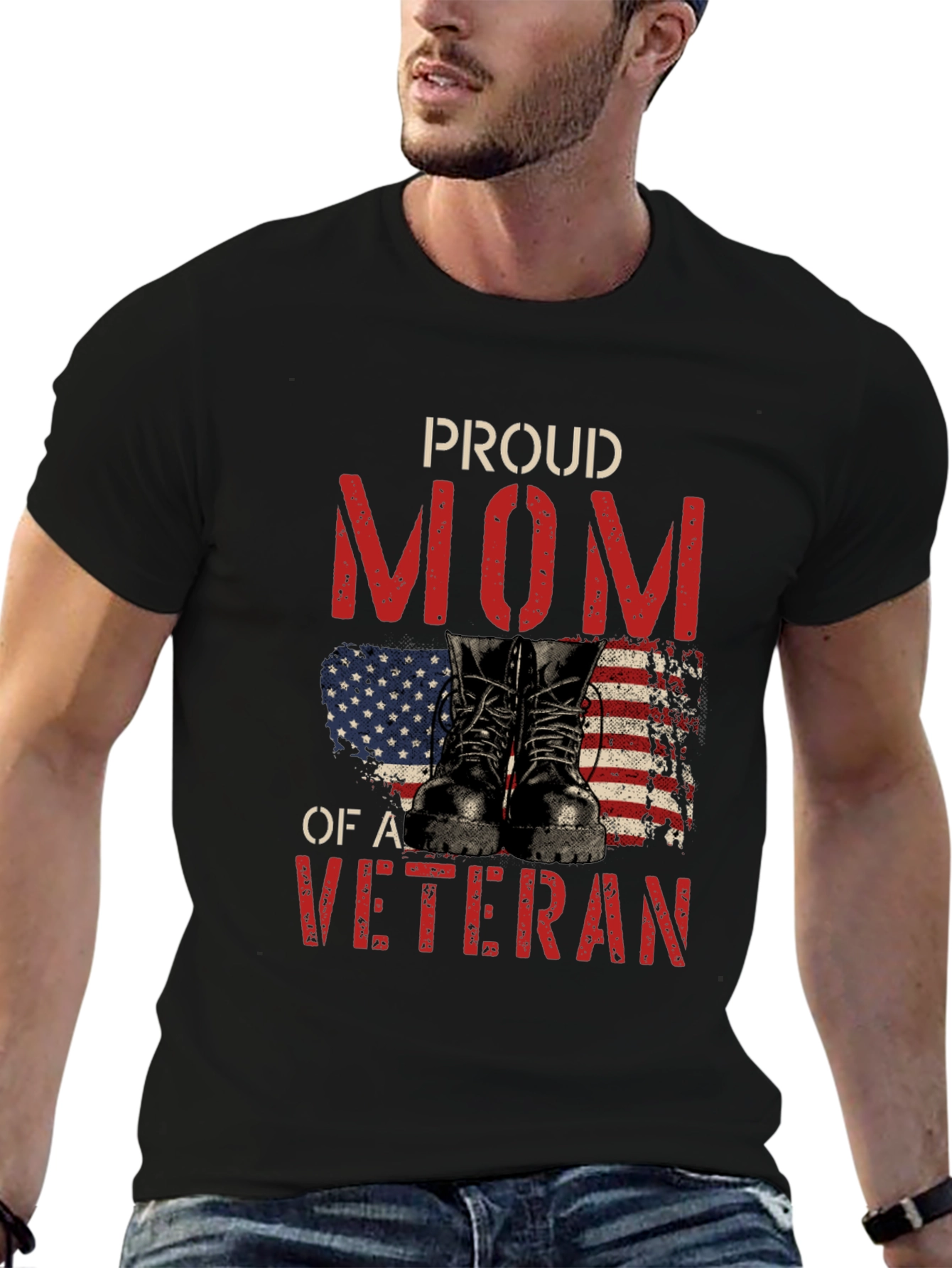 Proud Mom of a Veteran Graphic T-Shirt