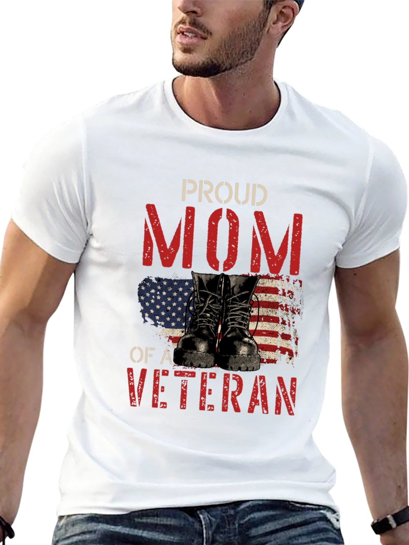 Proud Mom of a Veteran Graphic T-Shirt