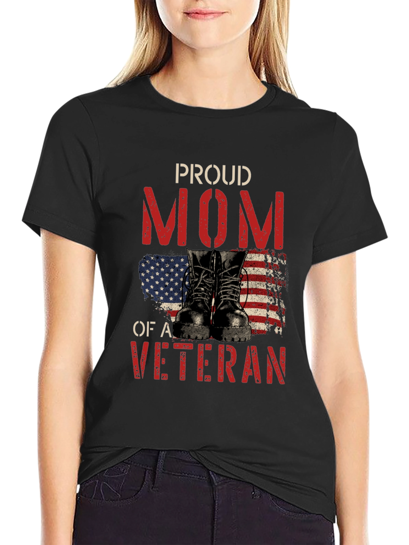 Proud Mom of a Veteran Graphic T-Shirt