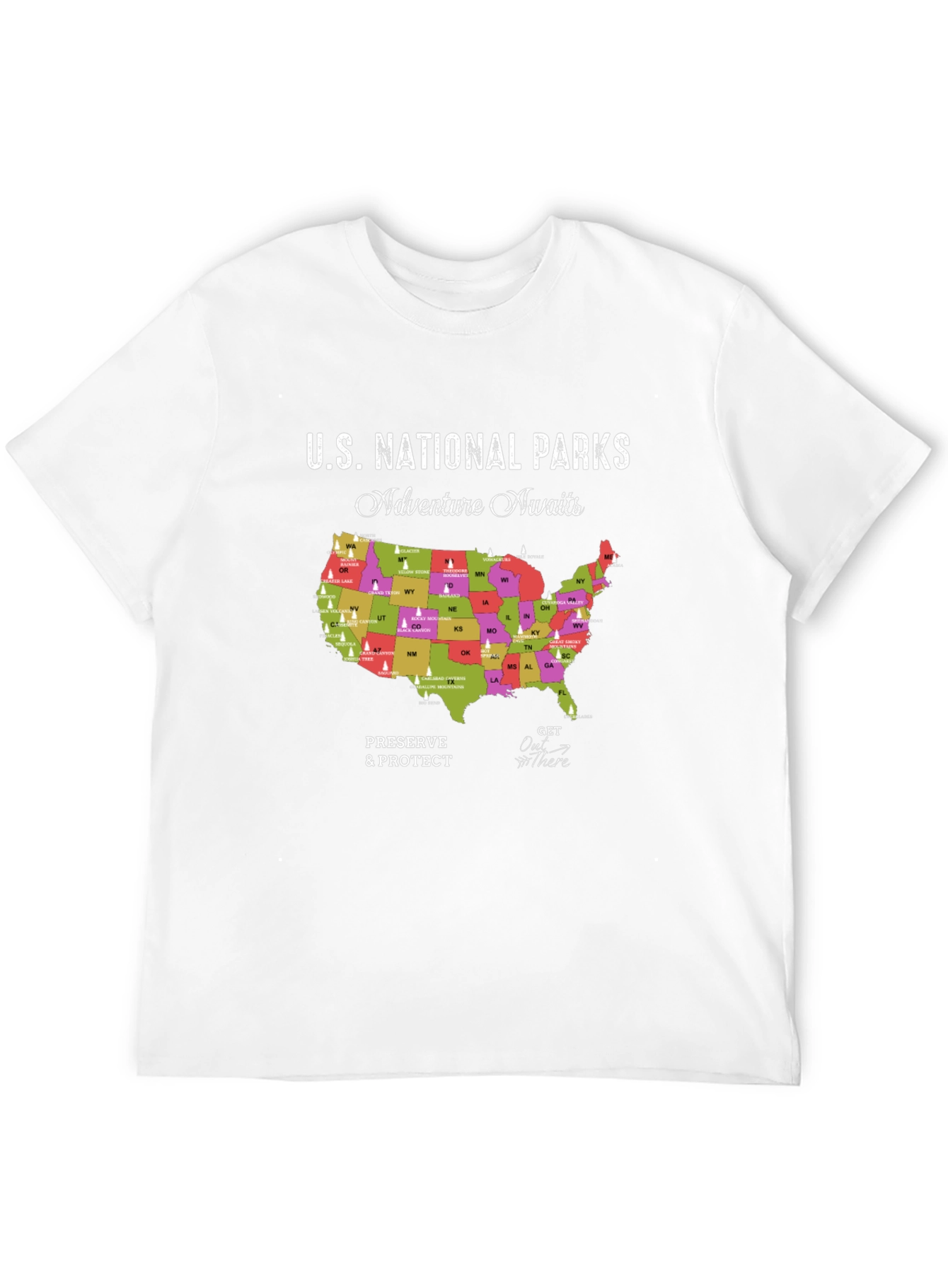 U.S. National Parks Adventure Awaits Black T-Shirt