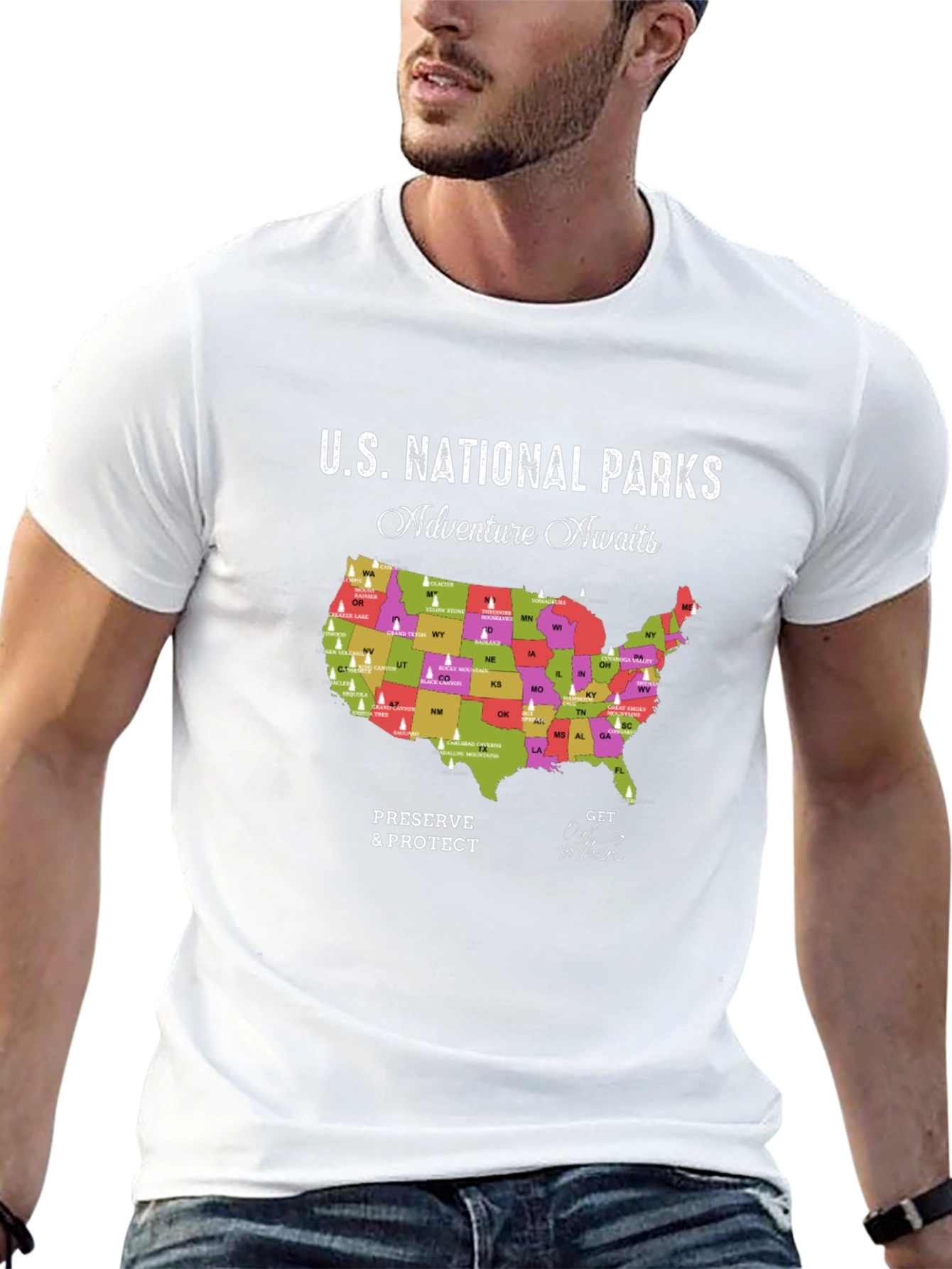 U.S. National Parks Adventure Awaits Black T-Shirt
