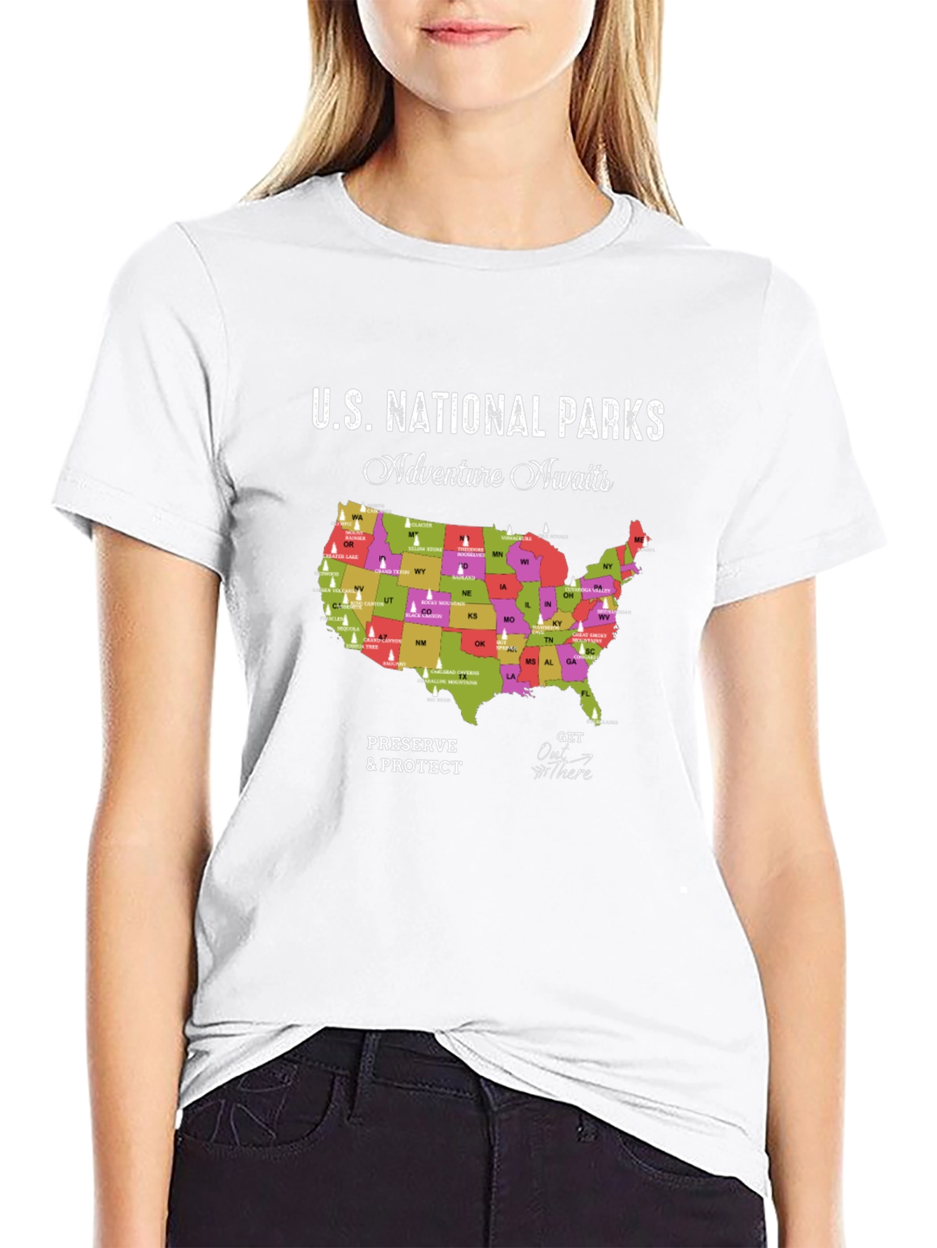 U.S. National Parks Adventure Awaits Black T-Shirt