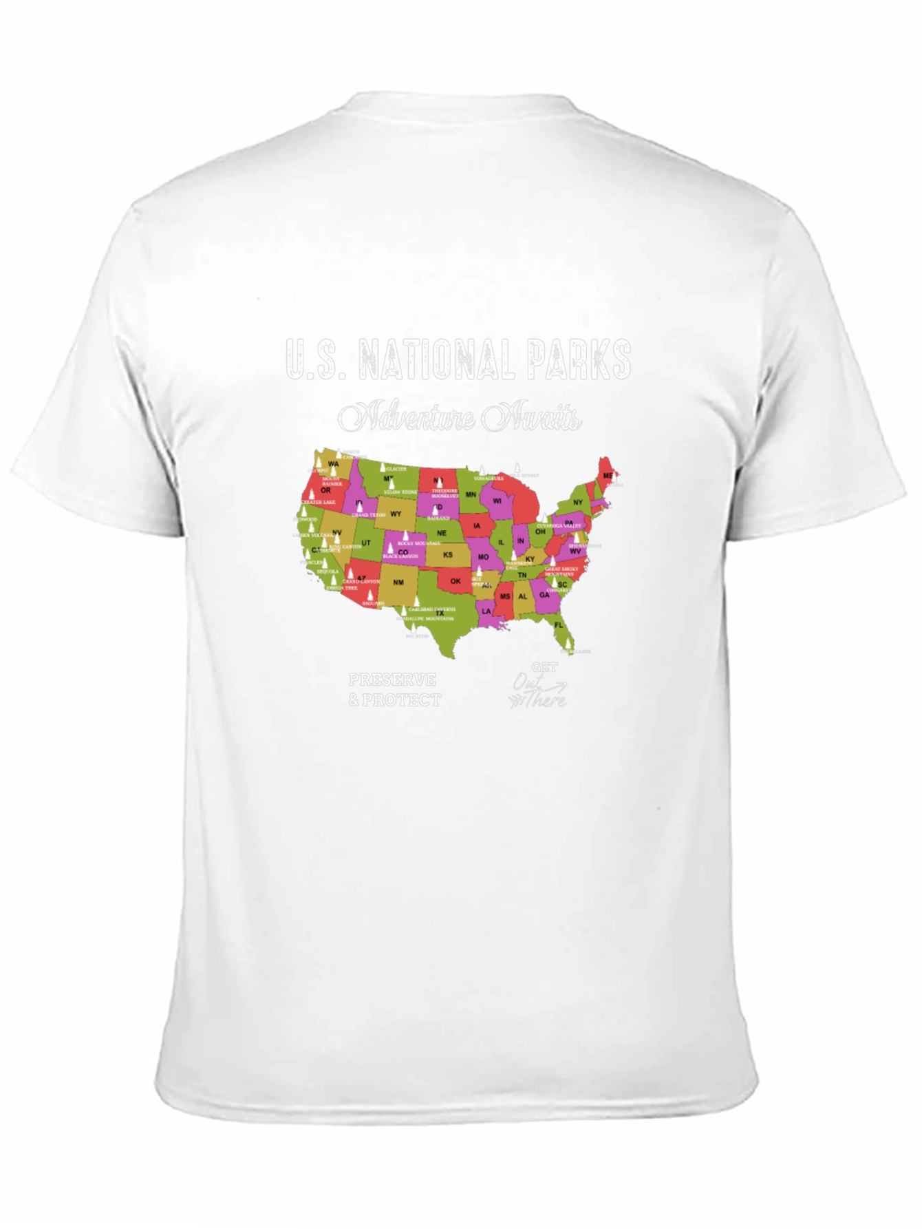 U.S. National Parks Adventure Awaits Black T-Shirt