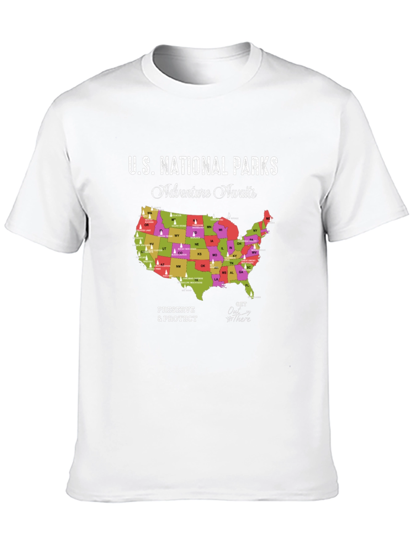 U.S. National Parks Adventure Awaits Black T-Shirt