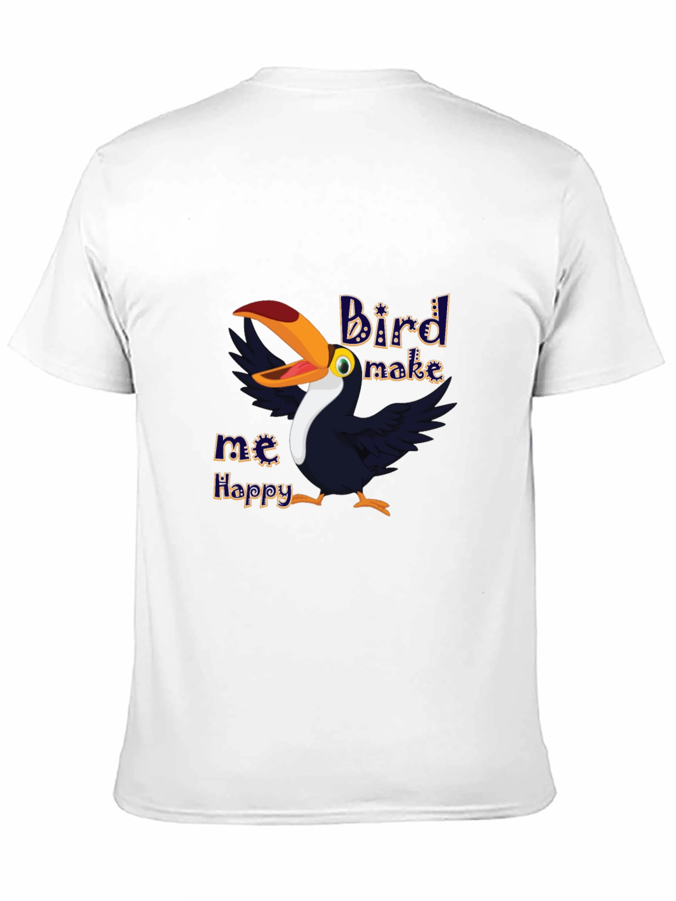 Bird Make Me Happy Graphic T-Shirt - Black