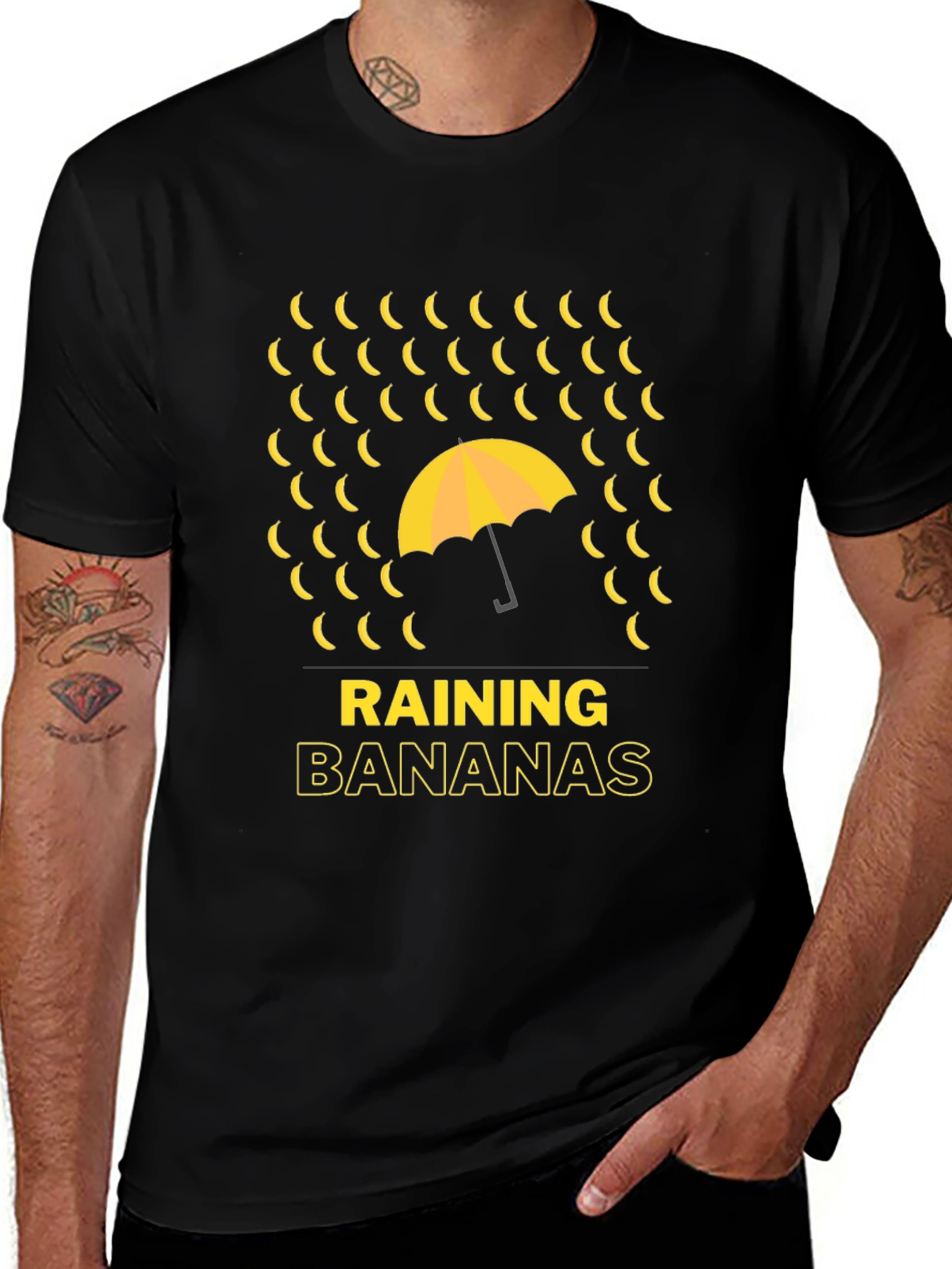 Raining Bananas Graphic Tee - Funny Novelty Shirt