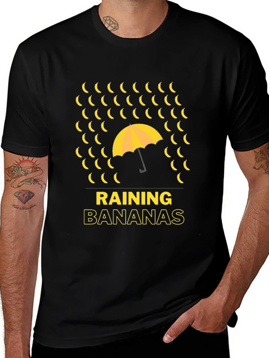 Raining Bananas Graphic Tee - Funny Novelty Shirt