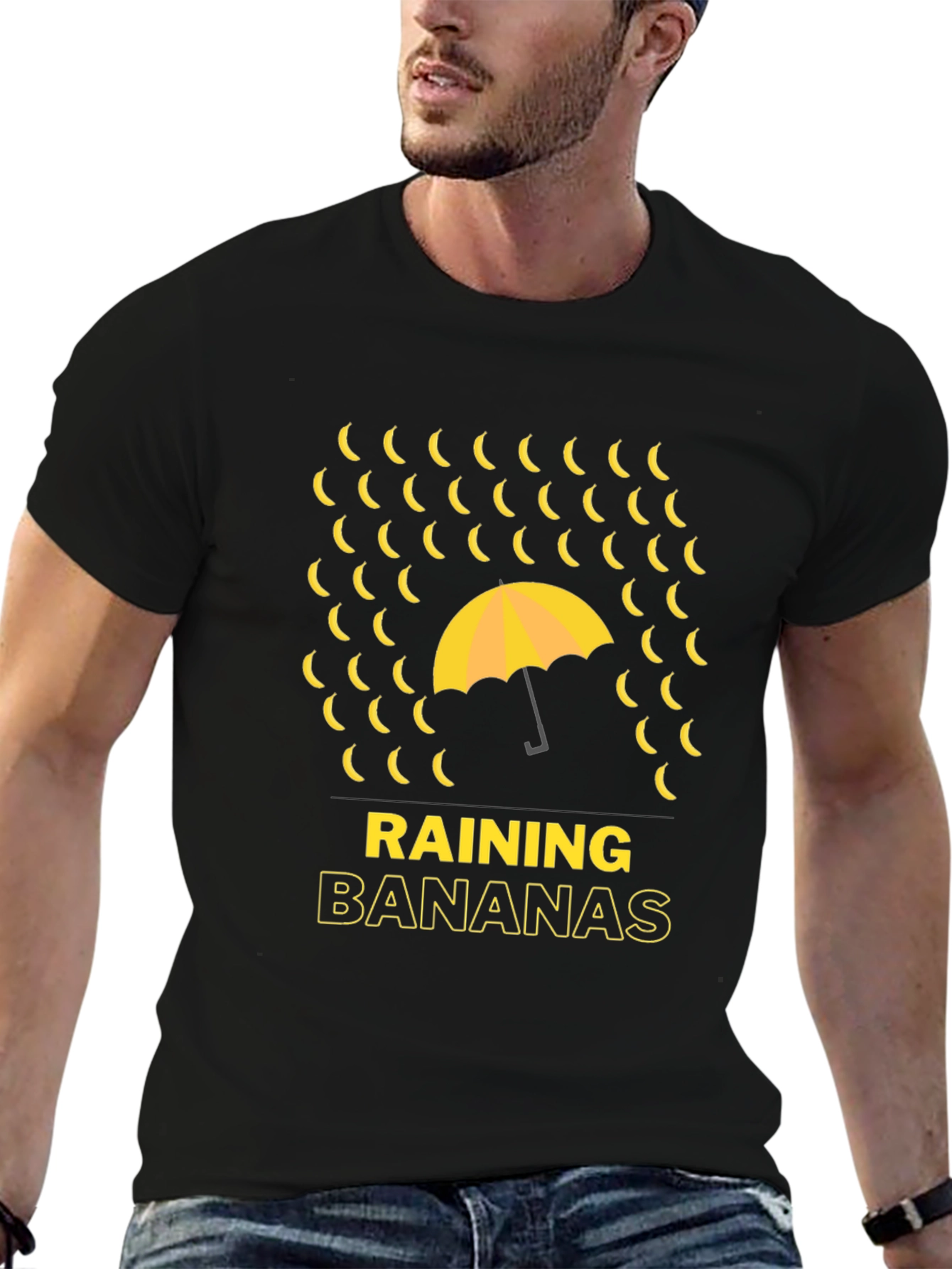 Raining Bananas Graphic Tee - Funny Novelty Shirt