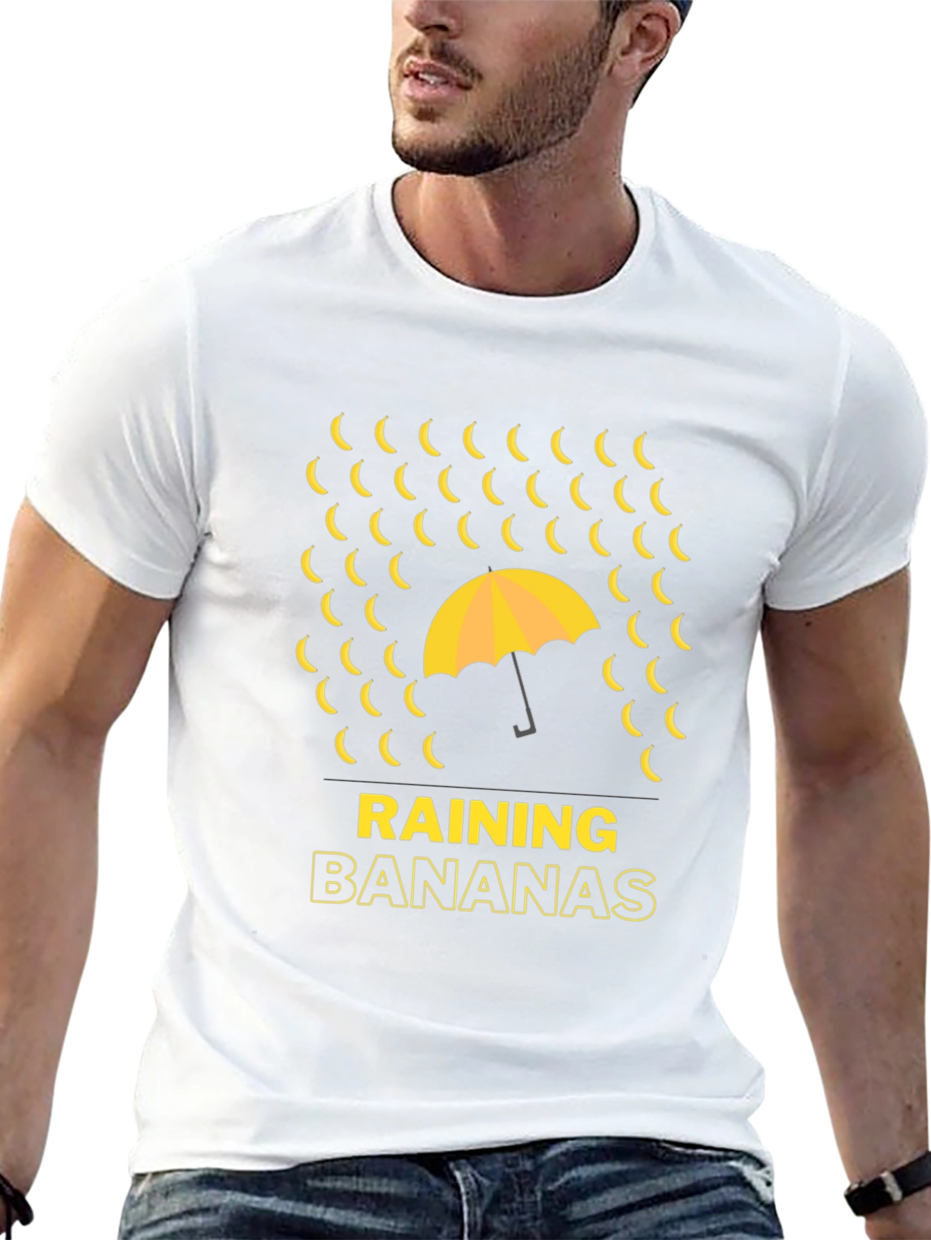 Raining Bananas Graphic Tee - Funny Novelty Shirt