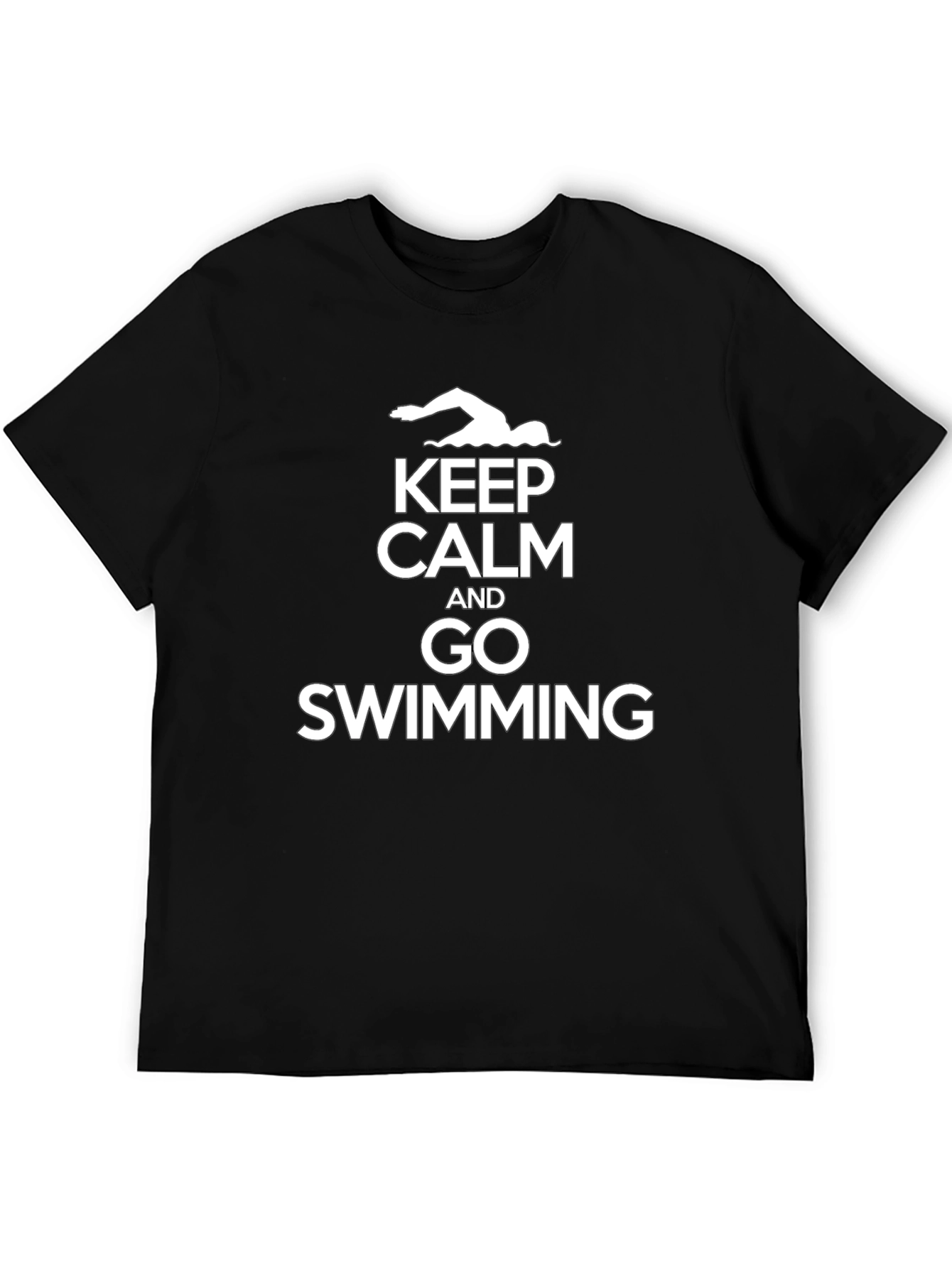 Keep Calm and Go Swimming Black T-Shirt