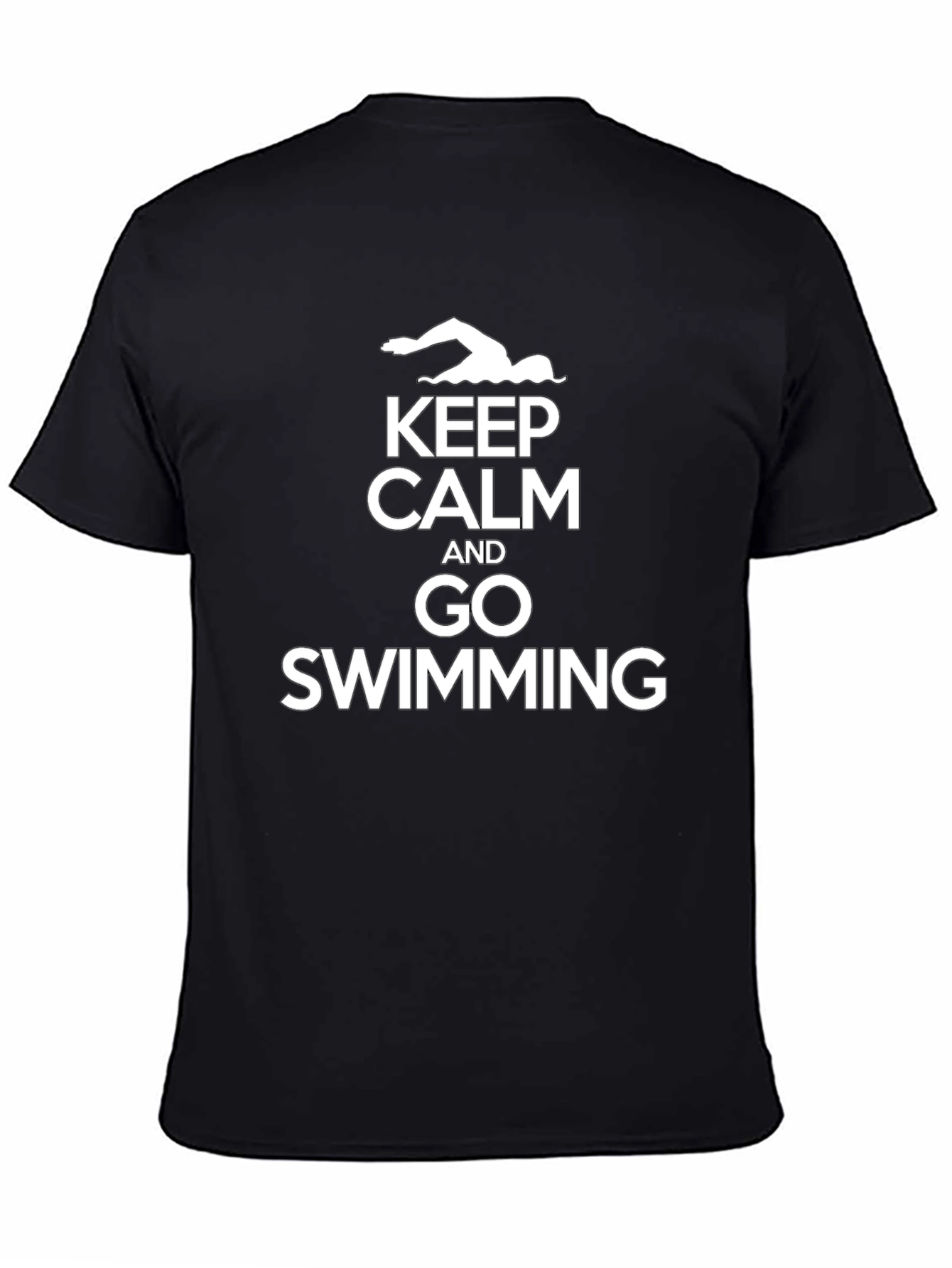 Keep Calm and Go Swimming Black T-Shirt
