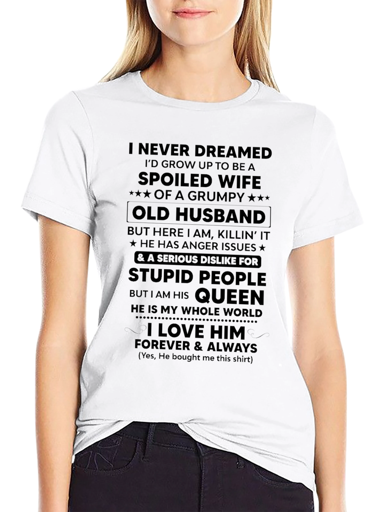 Spoiled Wife Grumpy Old Husband Graphic T-Shirt