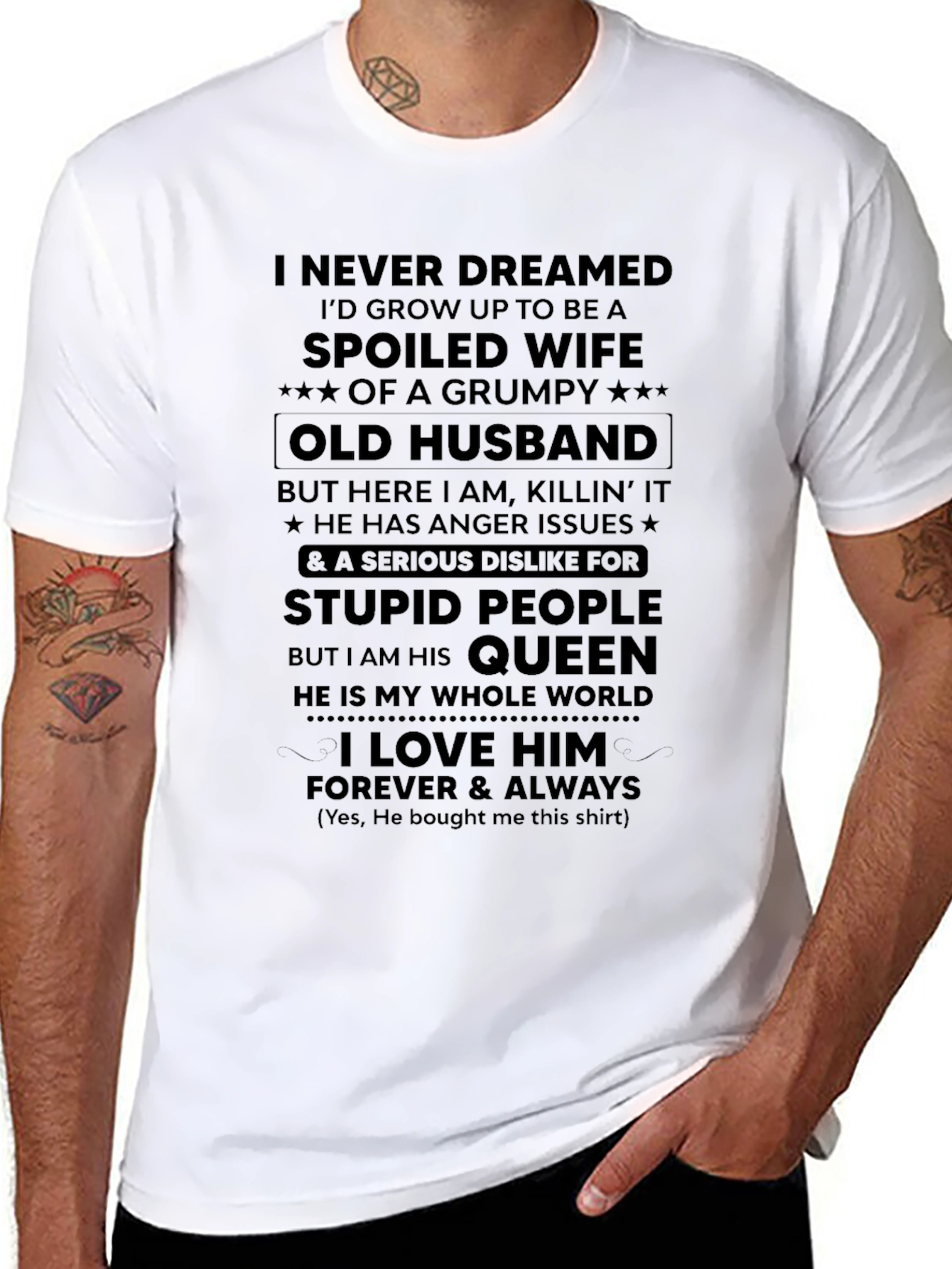 Spoiled Wife Grumpy Old Husband Graphic T-Shirt