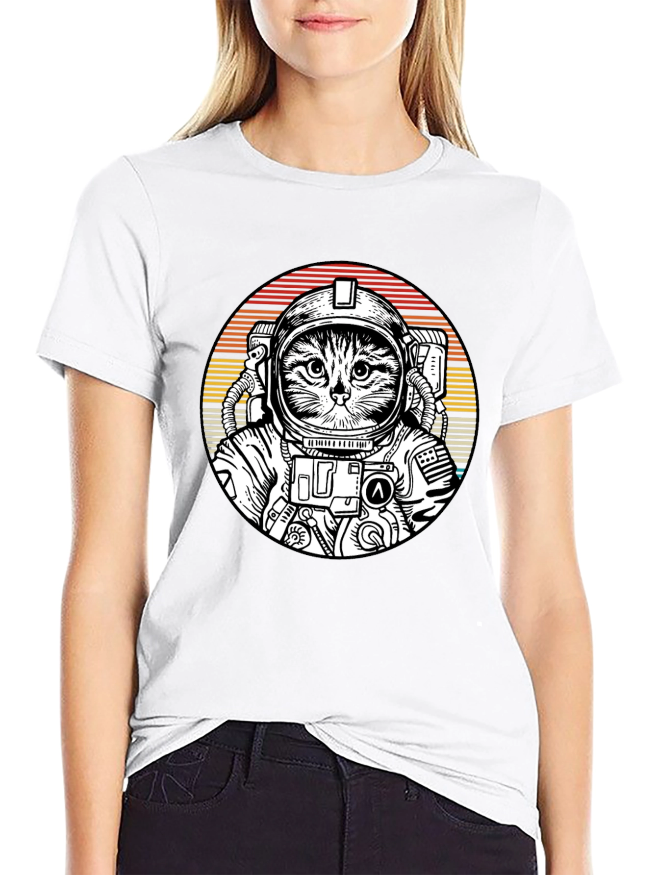 Cat Astronaut Graphic Tee - Space Kitty T-Shirt