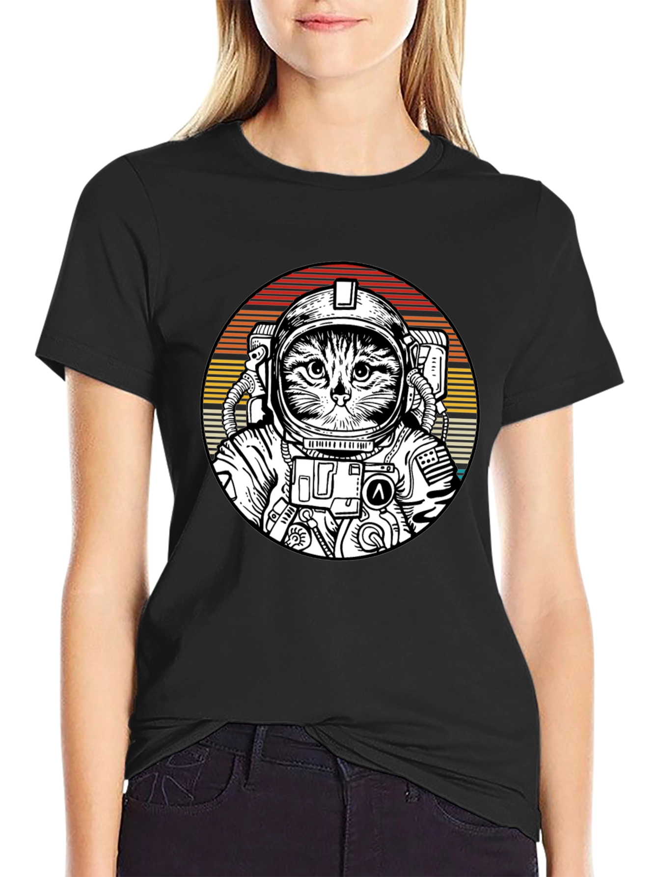 Cat Astronaut Graphic Tee - Space Kitty T-Shirt