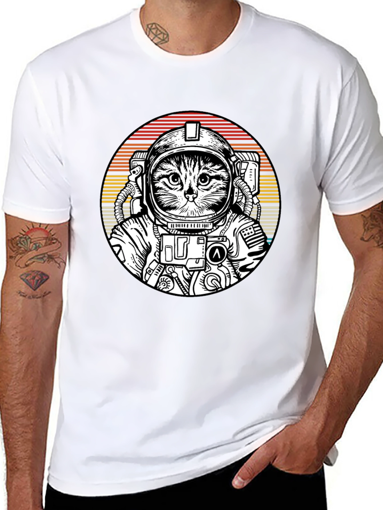 Cat Astronaut Graphic Tee - Space Kitty T-Shirt