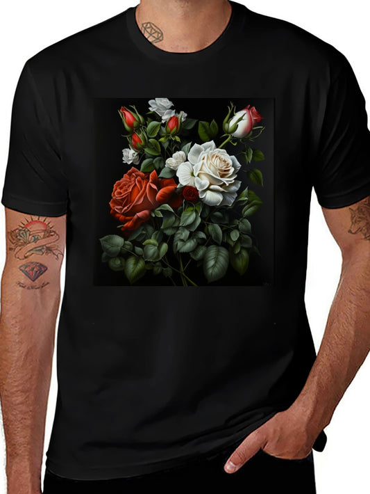 Floral Roses Graphic T-Shirt - Elegant Design