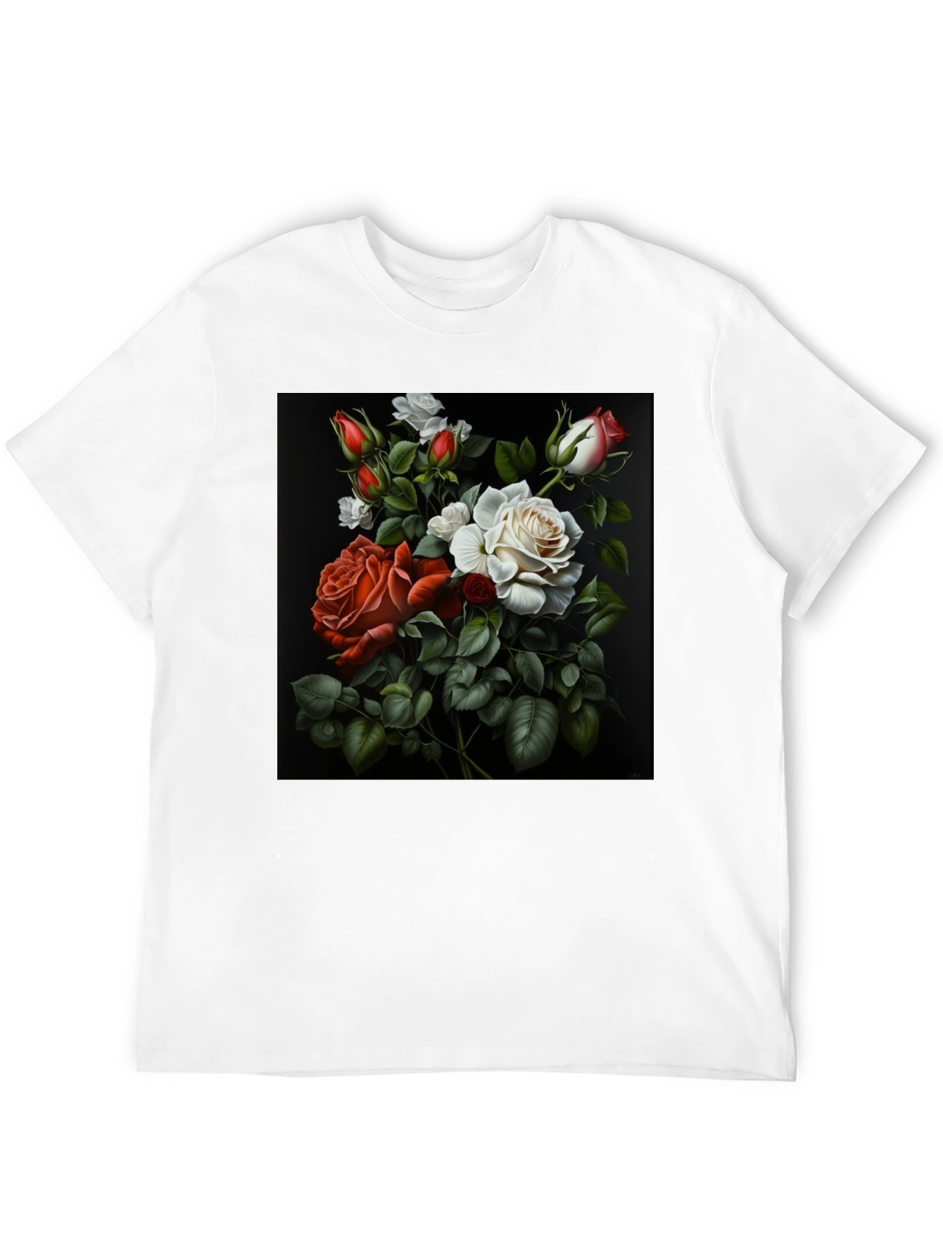 Floral Roses Graphic T-Shirt - Elegant Design