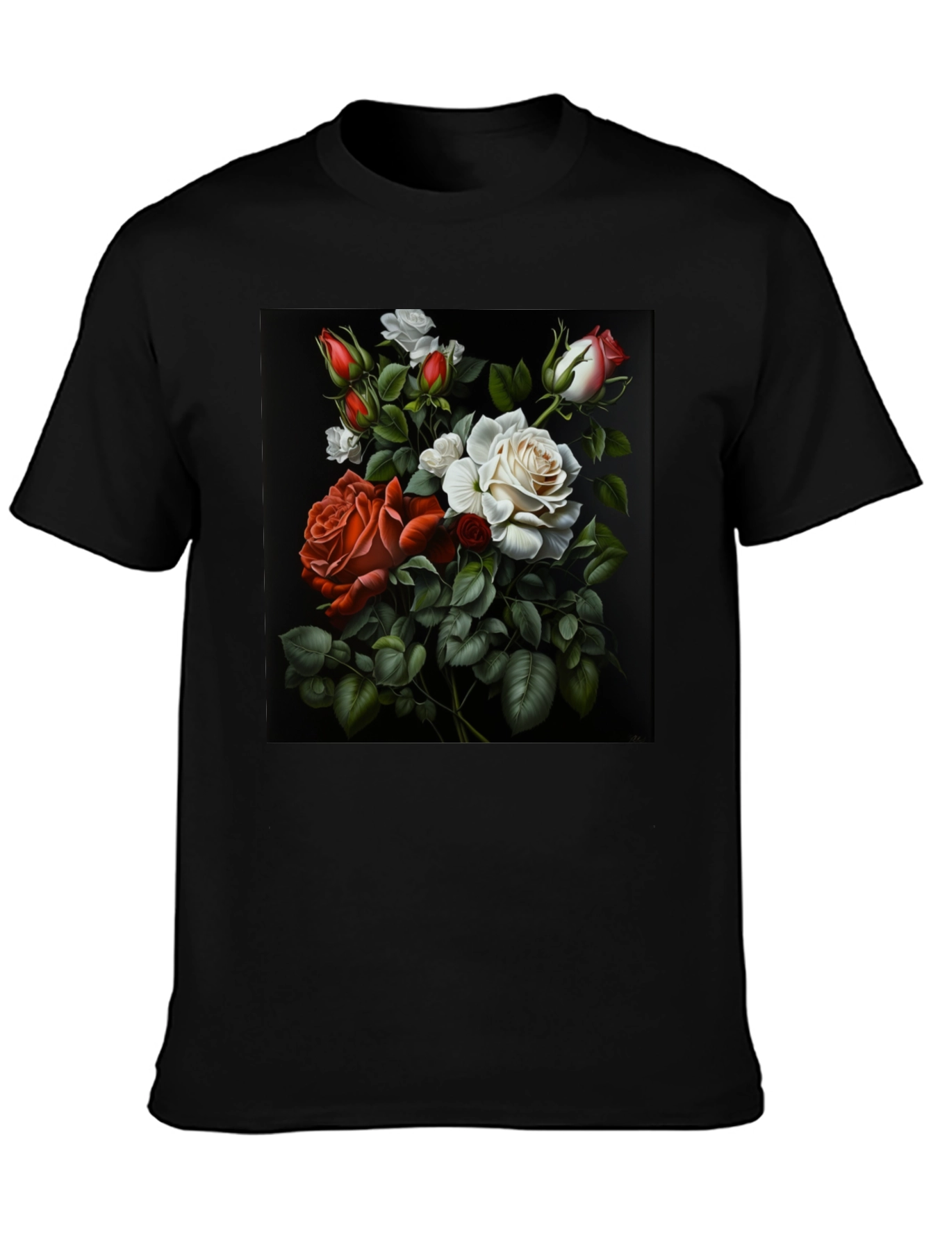 Floral Roses Graphic T-Shirt - Elegant Design