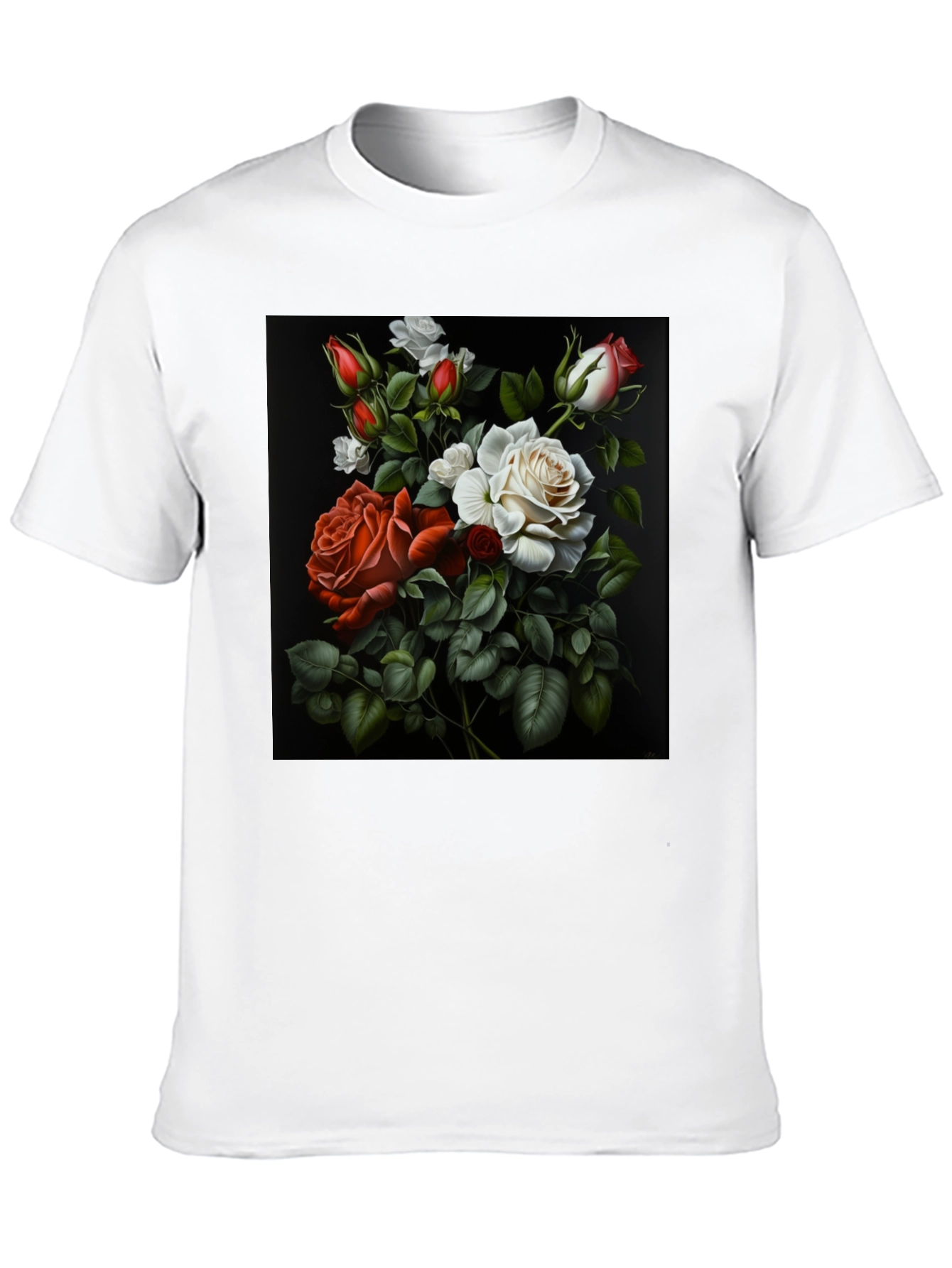 Floral Roses Graphic T-Shirt - Elegant Design