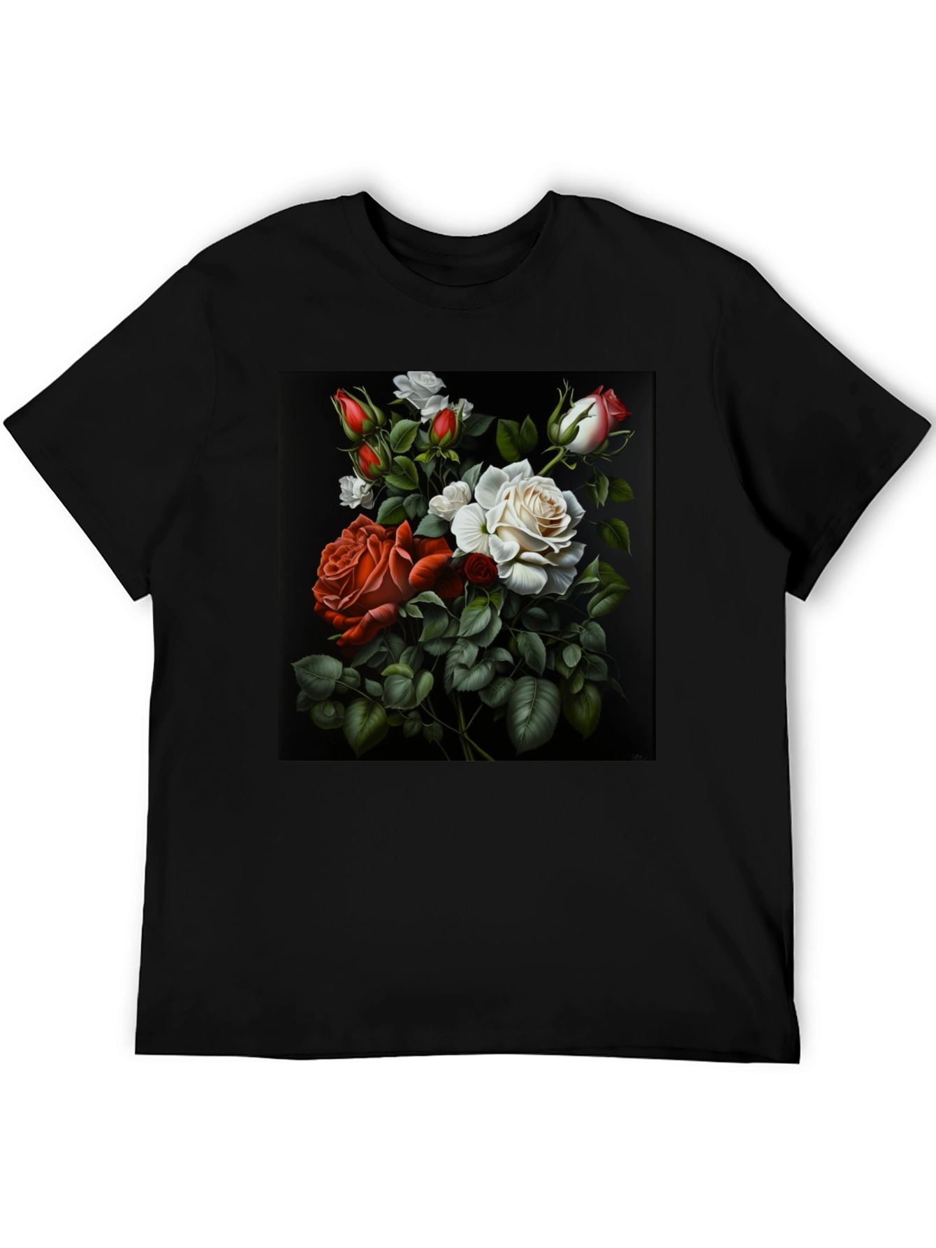 Floral Roses Graphic T-Shirt - Elegant Design