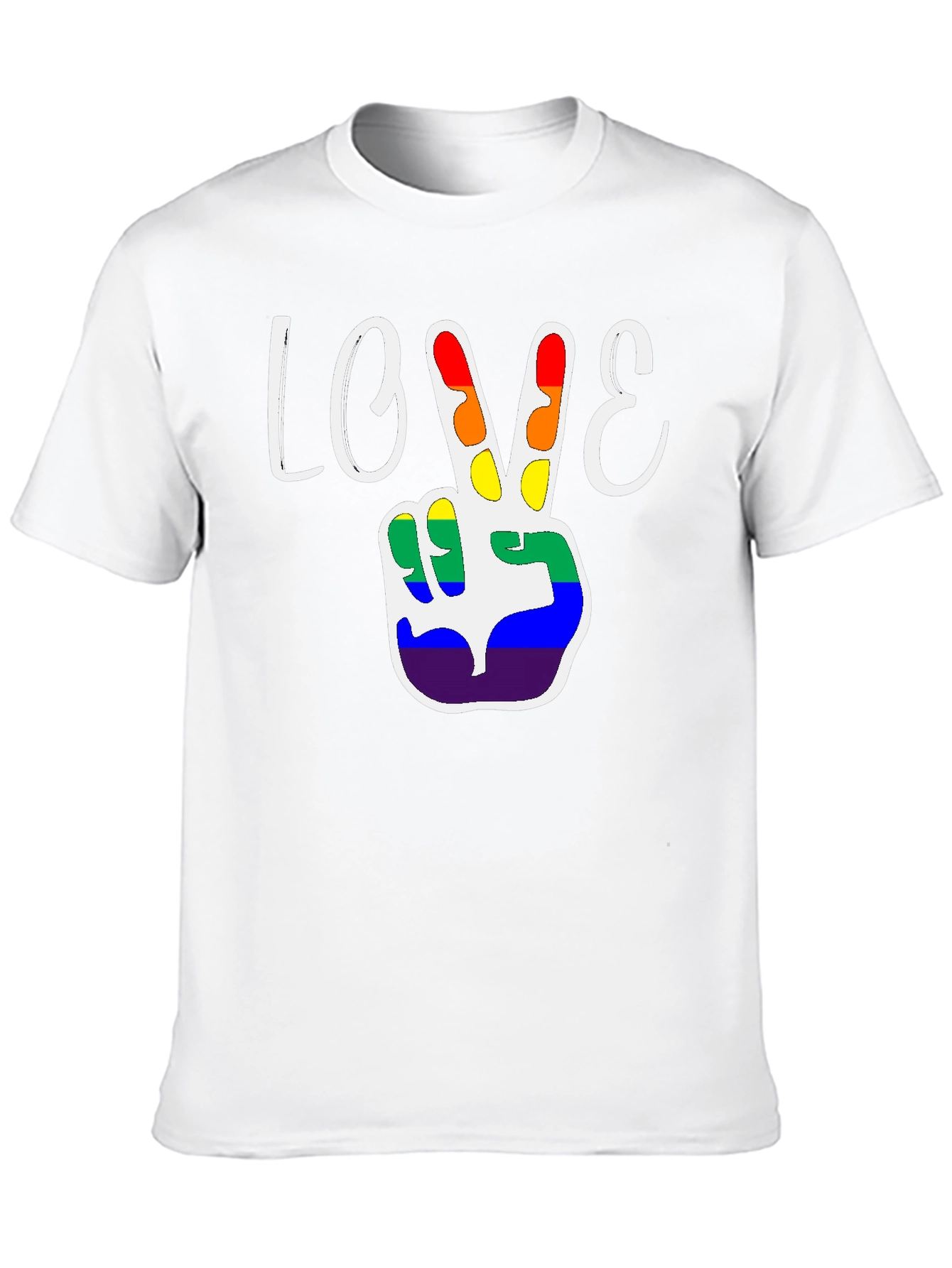 Love Peace Sign LGBT Pride Black T-Shirt