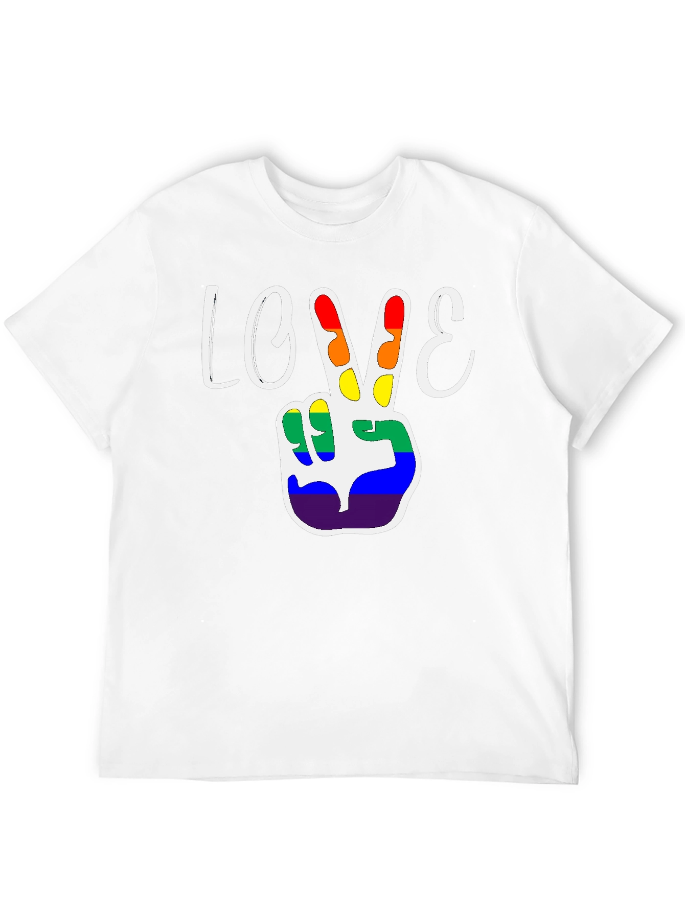 Love Peace Sign LGBT Pride Black T-Shirt