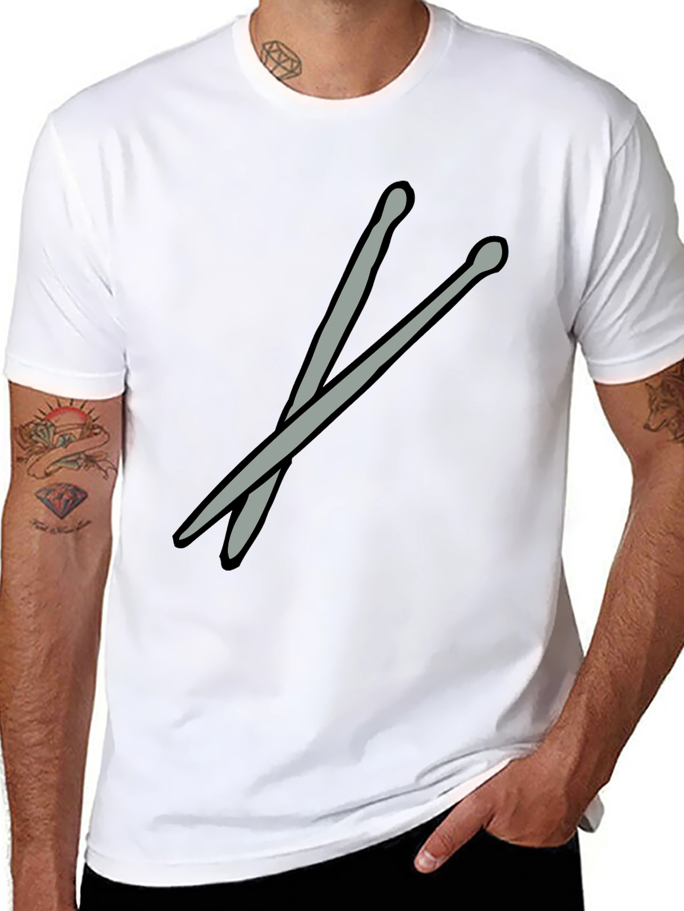 Drumsticks Graphic Tee - Musician Casual Wear