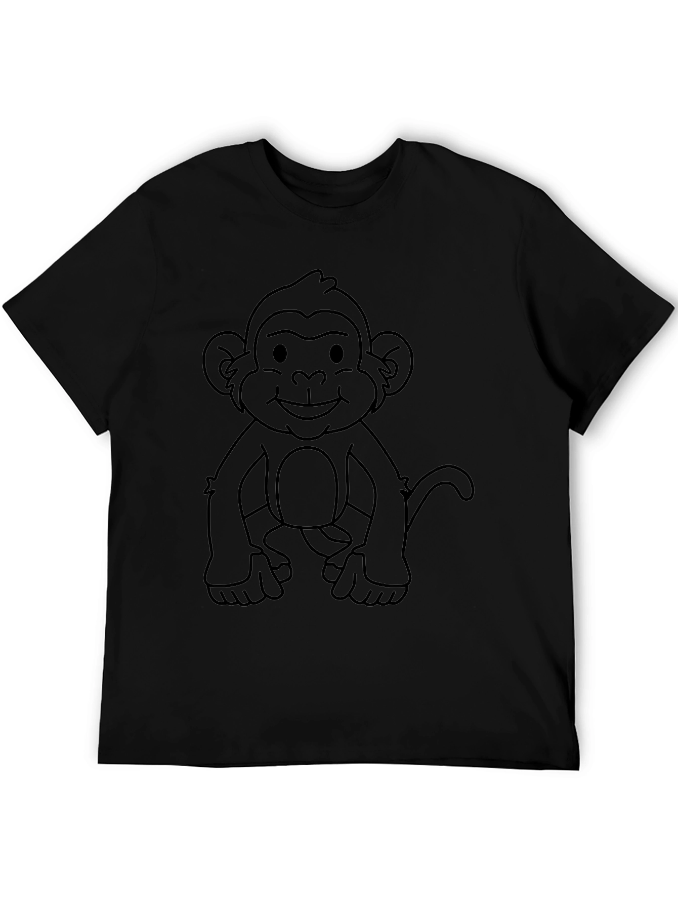 Monkey Graphic Tee - Black Crew Neck T-Shirt