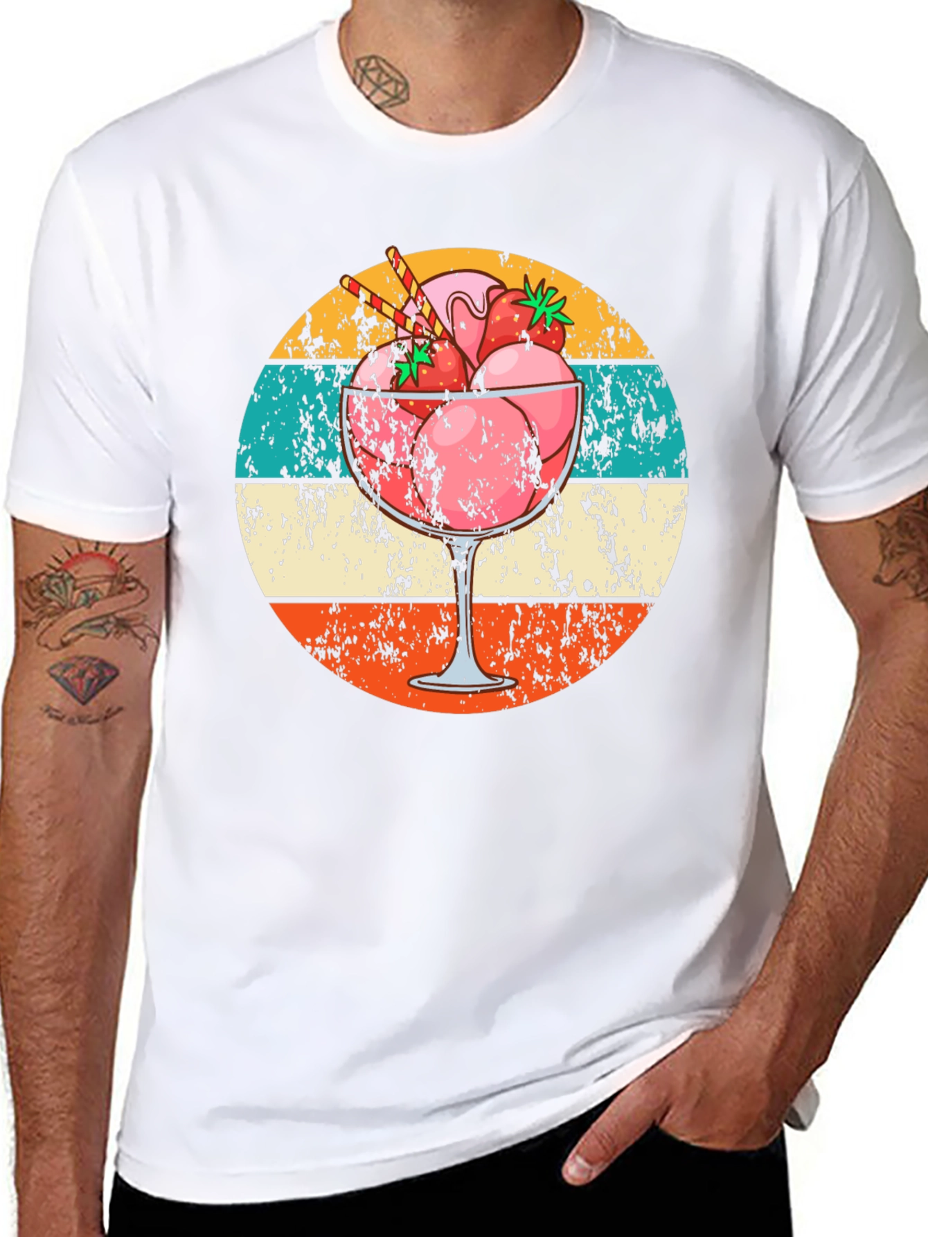 Retro Strawberry Sundae Graphic Tee